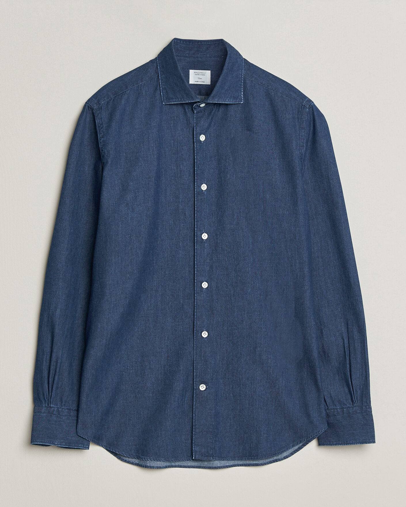 Herren | Hemden | Mazzarelli | Soft Denim Shirt Blue Wash