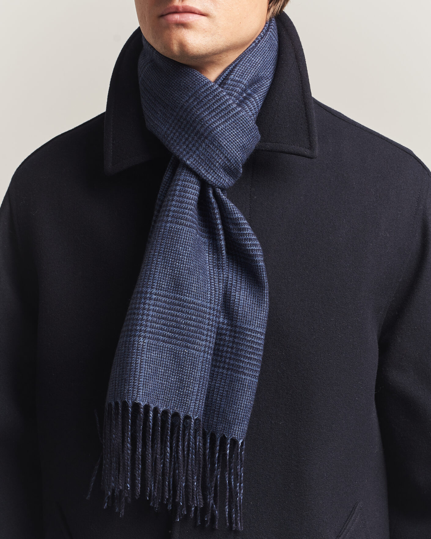 Herren | Schals | Piacenza Cashmere | Cashmere/Silk Glencheck Scarf Navy