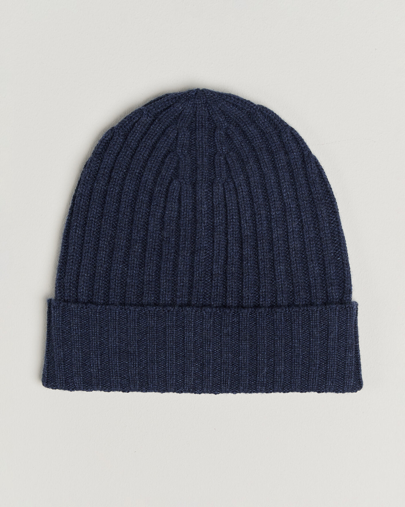 Herren | Mützen | Piacenza Cashmere | Ribbed Cashmere Beanie Dark Blue