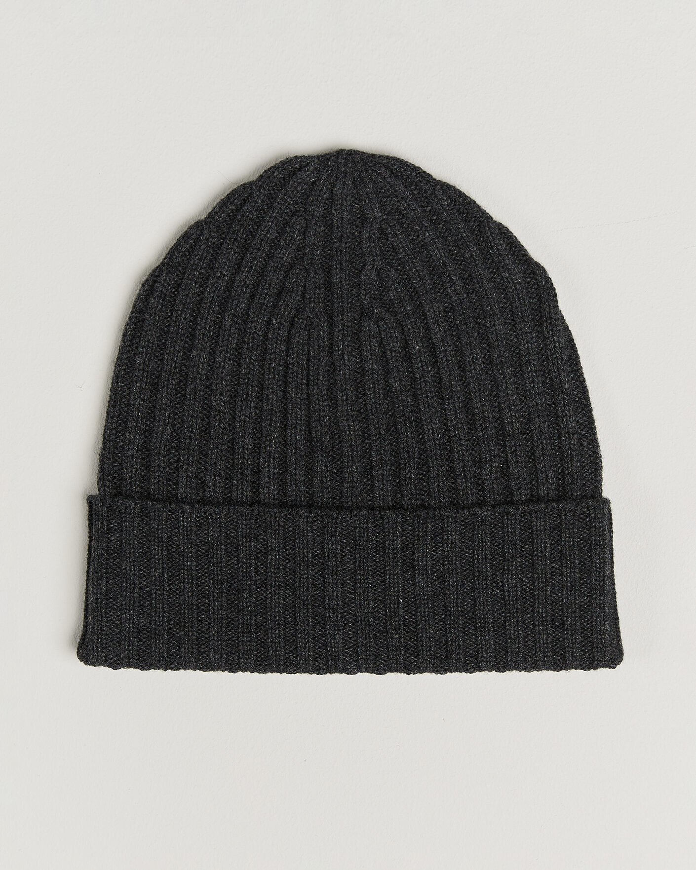 Herren | Mützen | Piacenza Cashmere | Ribbed Cashmere Beanie Charcoal