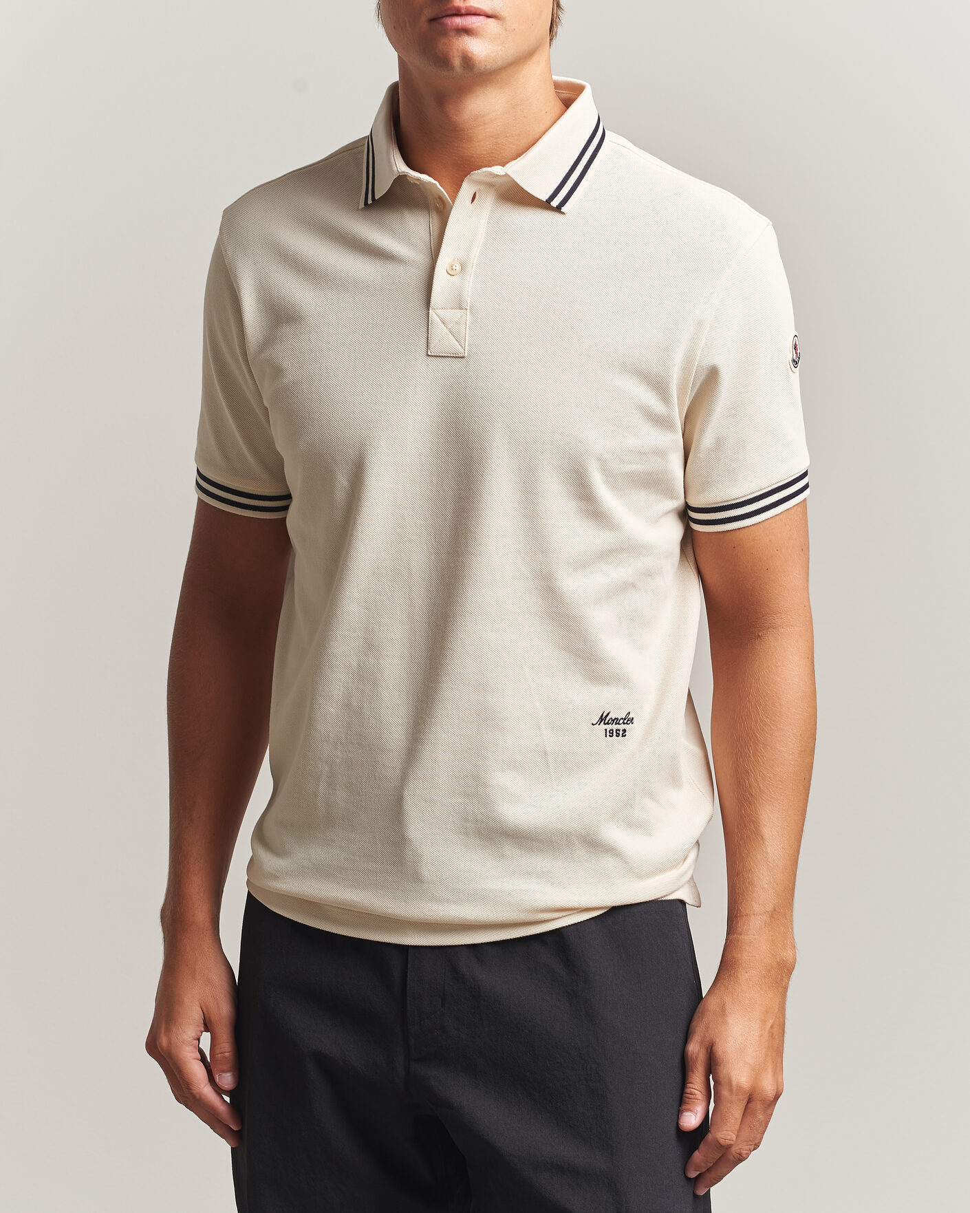 Herren | Poloshirts | Moncler | Contrast Collar Polo Off White