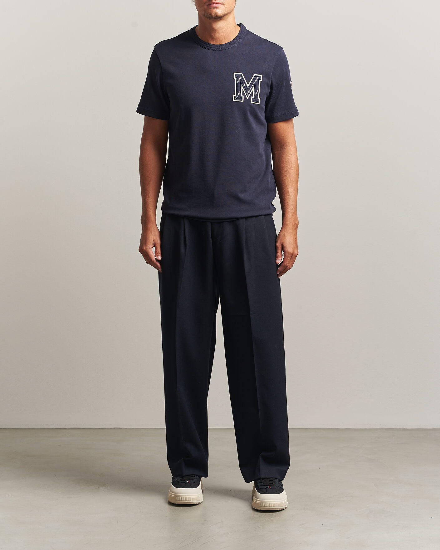 Herren | T-Shirts | Moncler | Varsity Logo T-Shirt Navy
