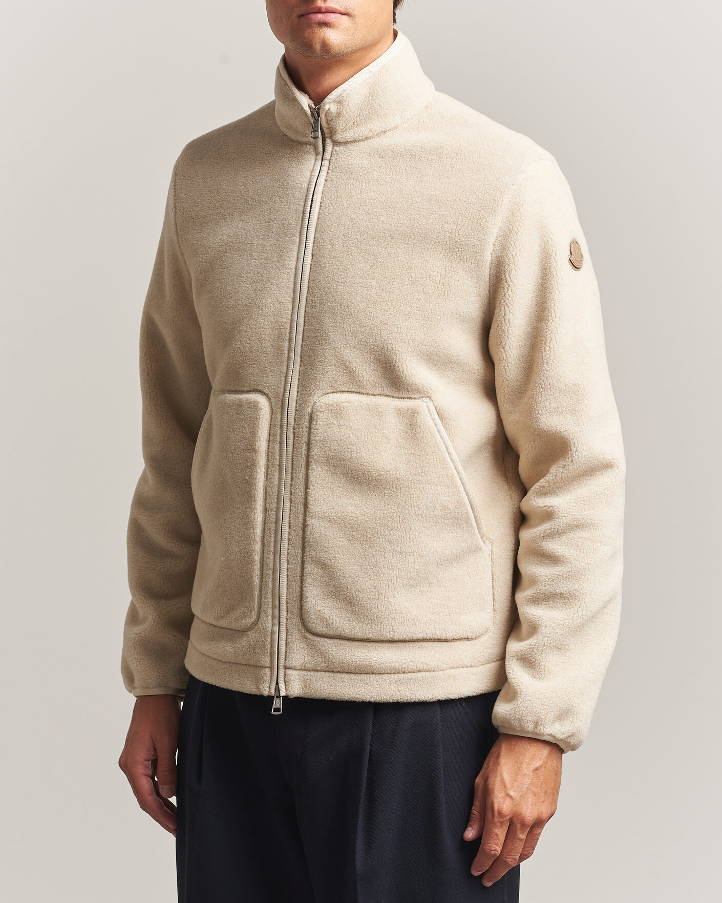 Herren | Pullover | Moncler | Full Zip Fleece Cream