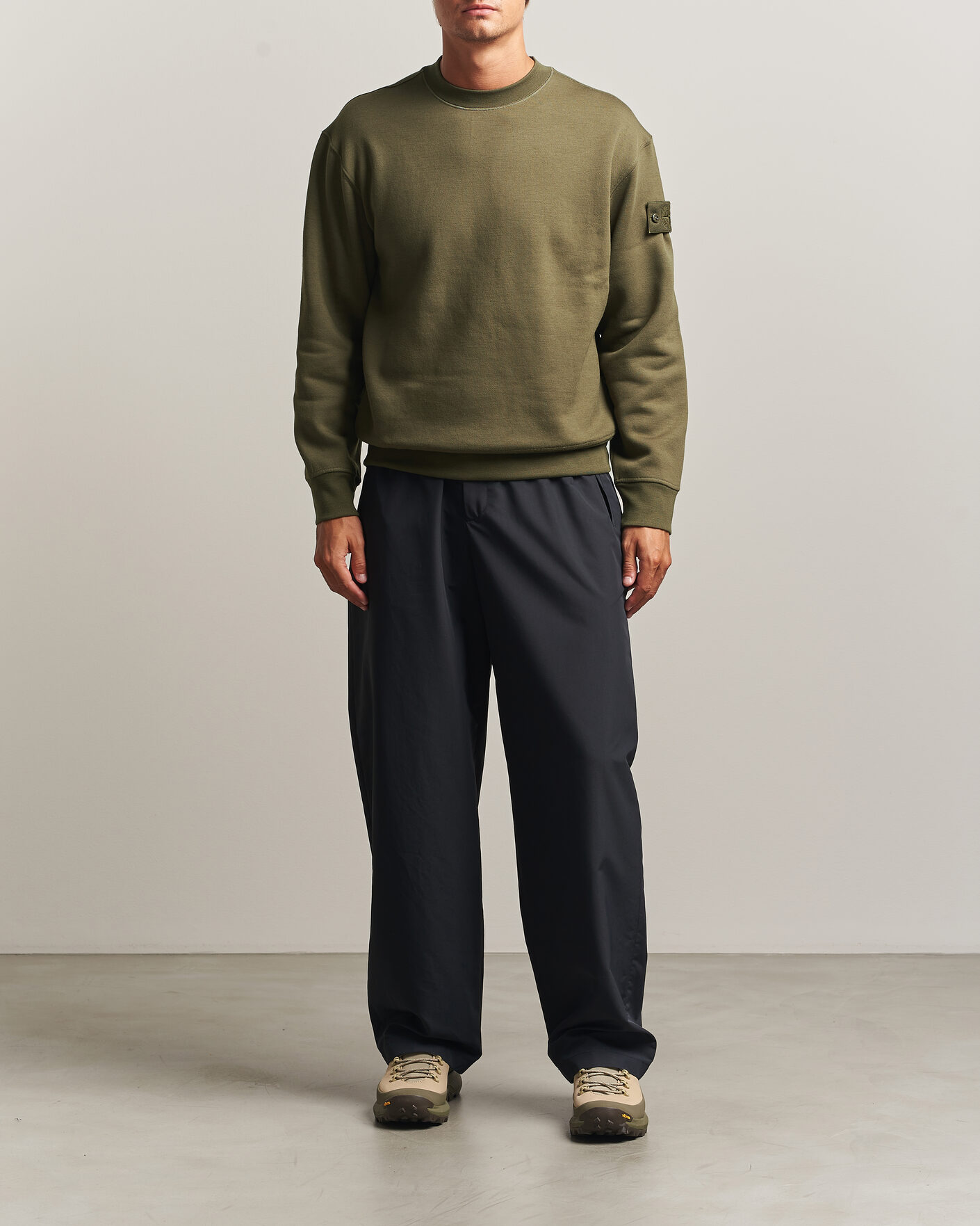 Herren | Pullover | Stone Island | Ghost Cotton/Wool Fleece Sweatshirt Miltary Green