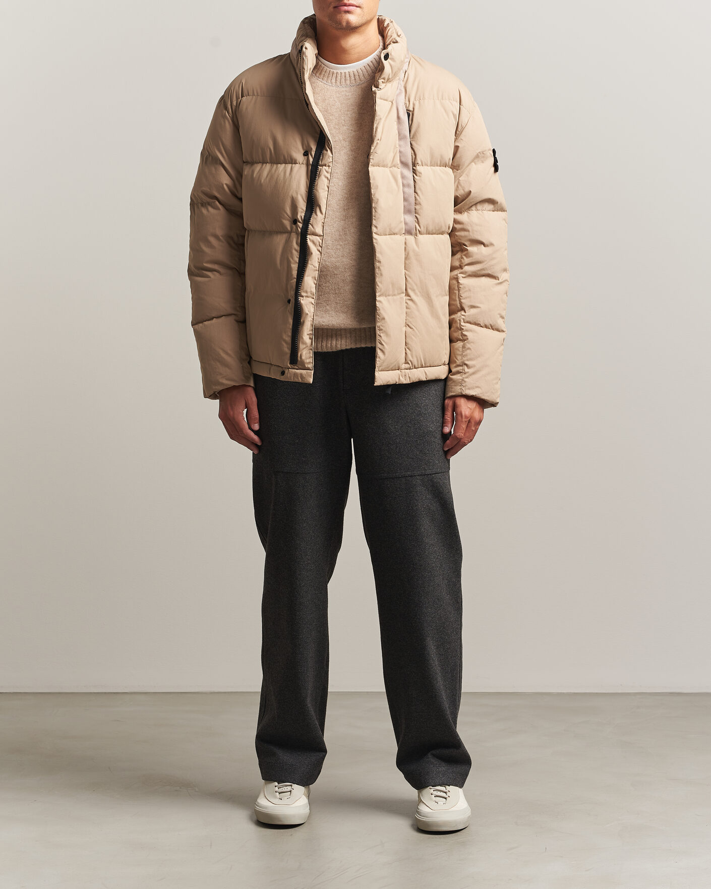 Herren | Jacken | Stone Island | Cotton/Nylon Padded Down Jacket Biscuit