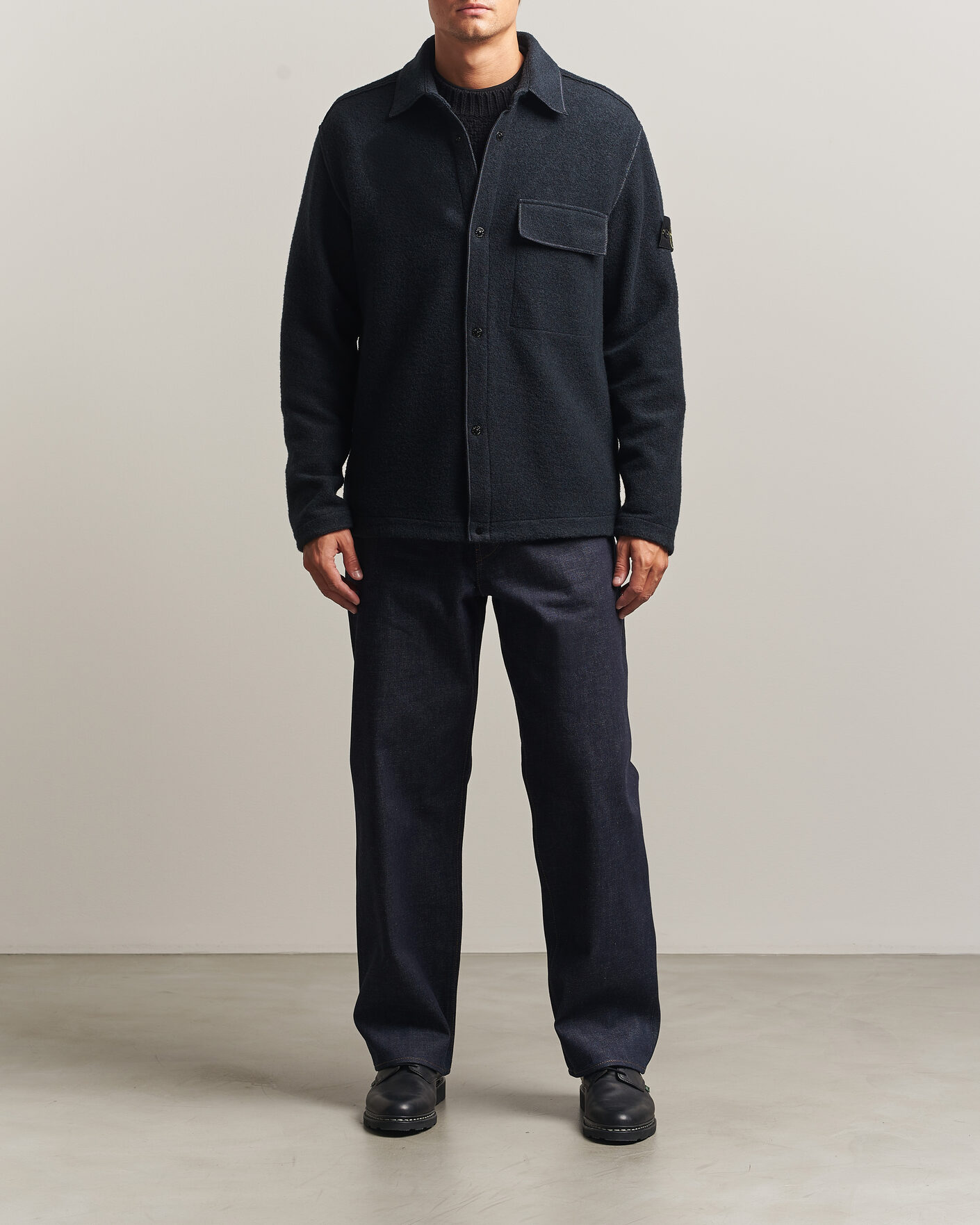 Herren | Hemden | Stone Island | Micro Bouclé Overshirt Navy Blue