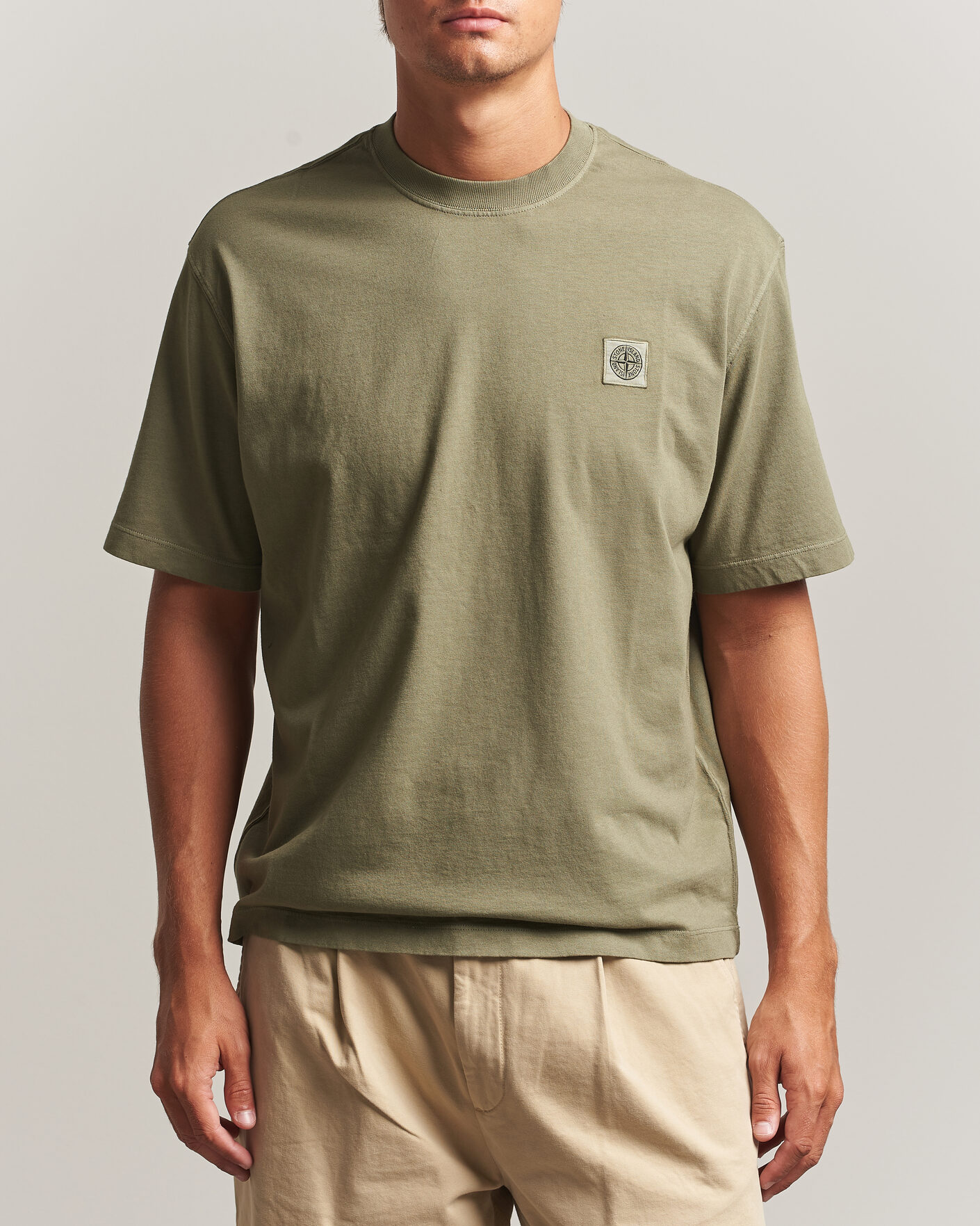 Herren | T-Shirts | Stone Island | Combed Organic Cotton T-Shirt Miltary Green
