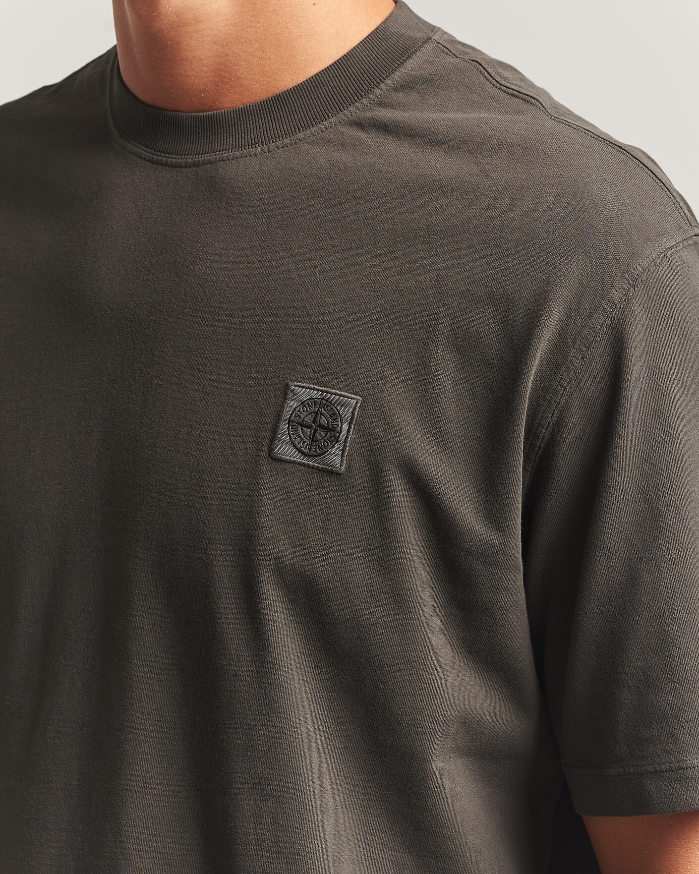 Herren | T-Shirts | Stone Island | Combed Organic Cotton T-Shirt Coal Grey