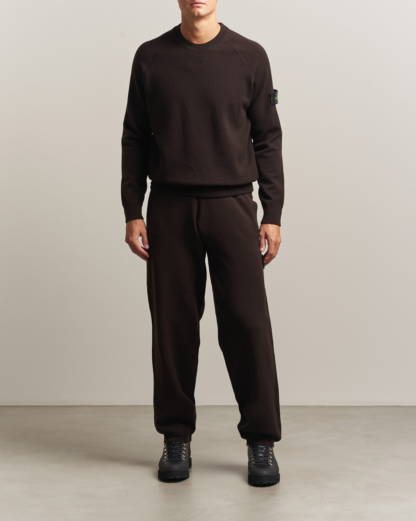 Herren | Pullover | Stone Island | Plush Stitch Stretch Wool Sweat Coal Grey