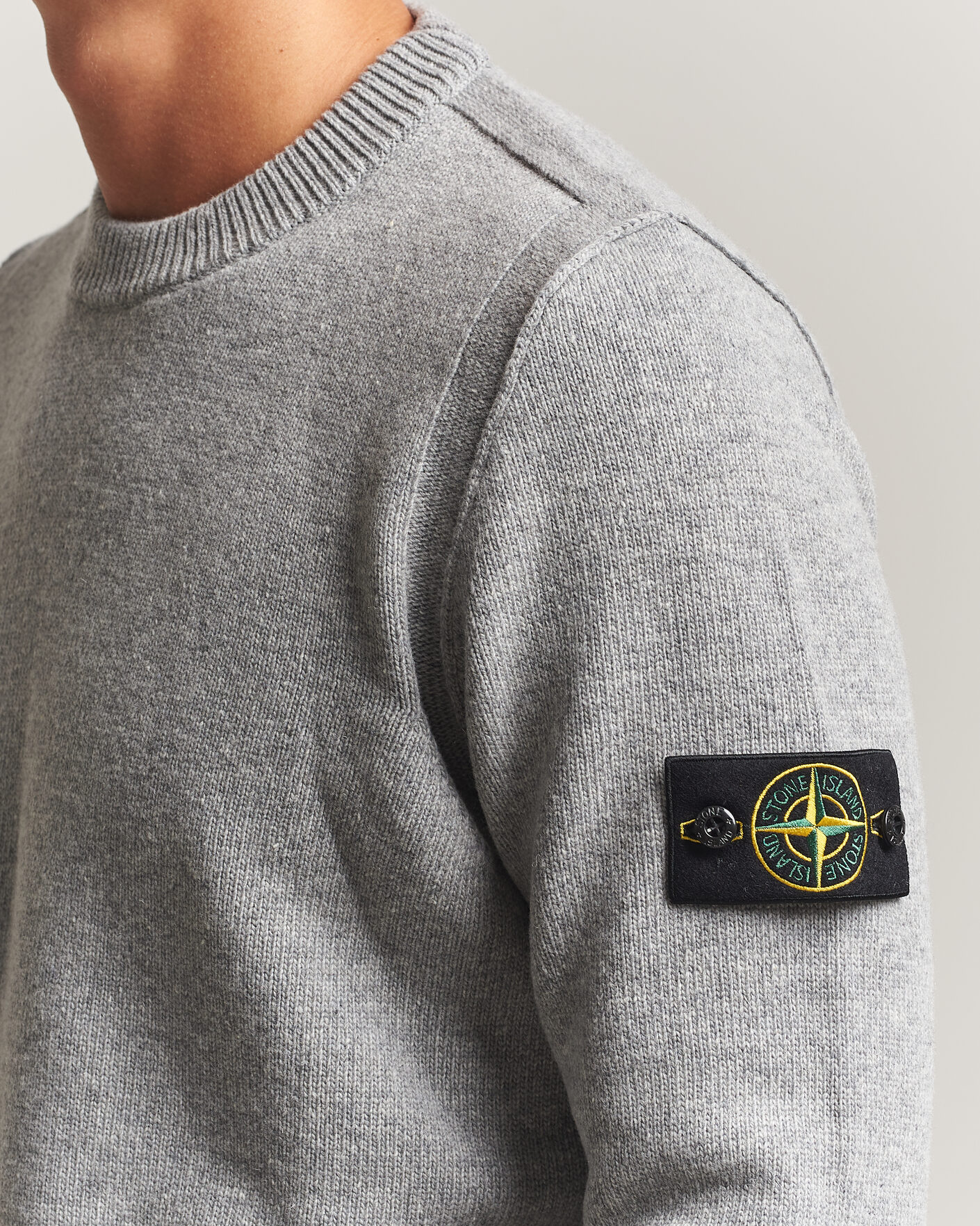 Herren | Pullover | Stone Island | Knitted Lambswool Crew Neck Grey Melange
