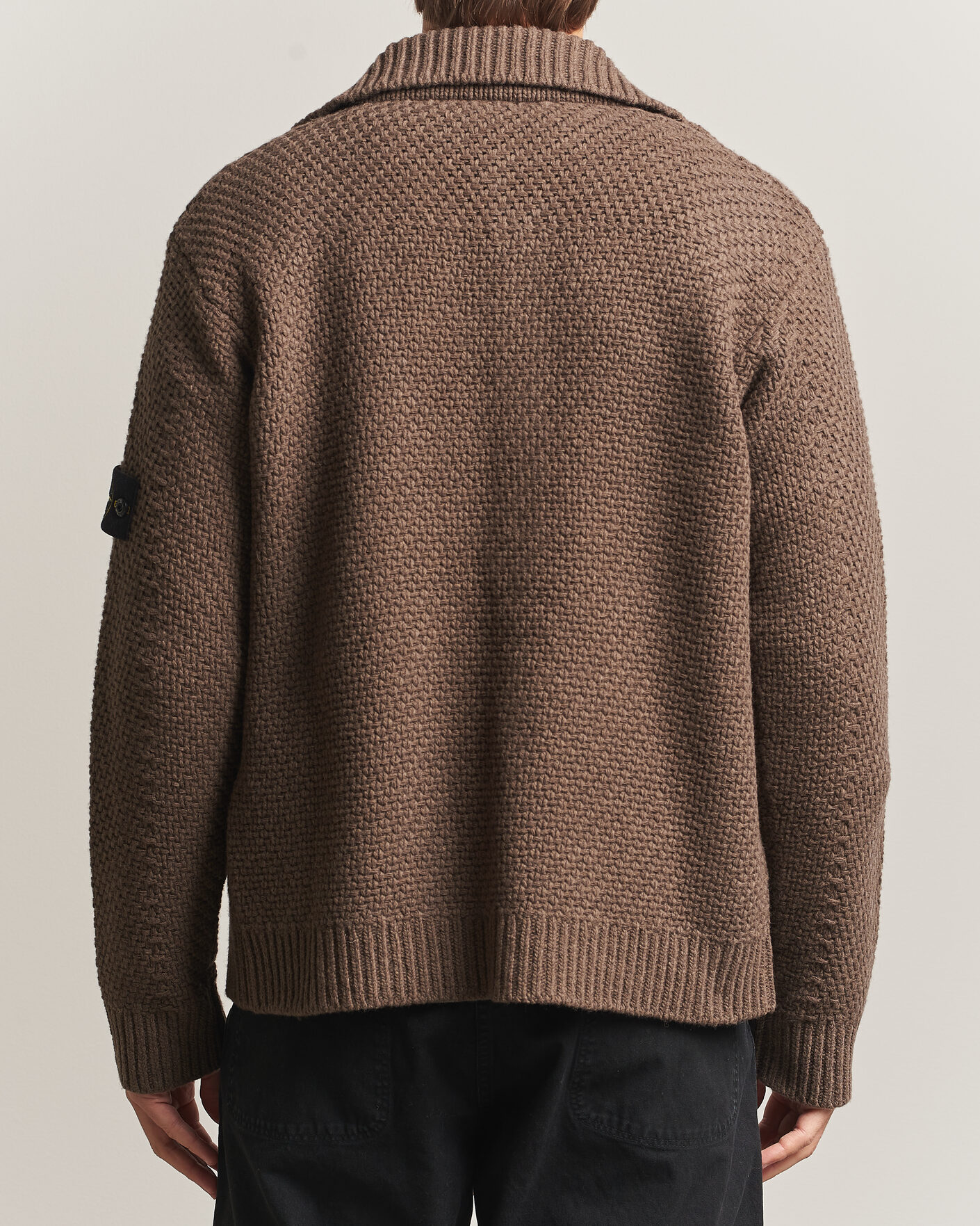 Herren | Pullover | Stone Island | Basket Stitch Lambswool Cardigan Umber Melange