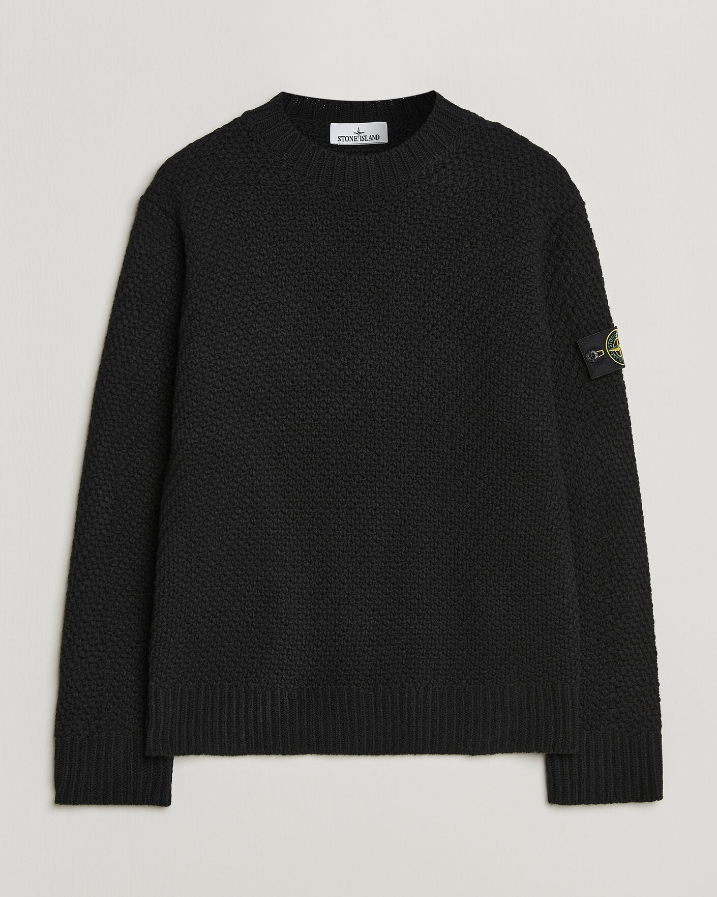 Herren | Pullover | Stone Island | Basket Stitch Lambswool Crew Neck Black