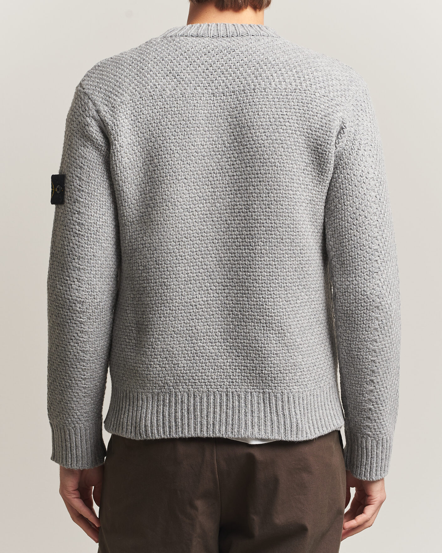 Herren | Pullover | Stone Island | Basket Stitch Lambswool Crew Neck Grey Melange