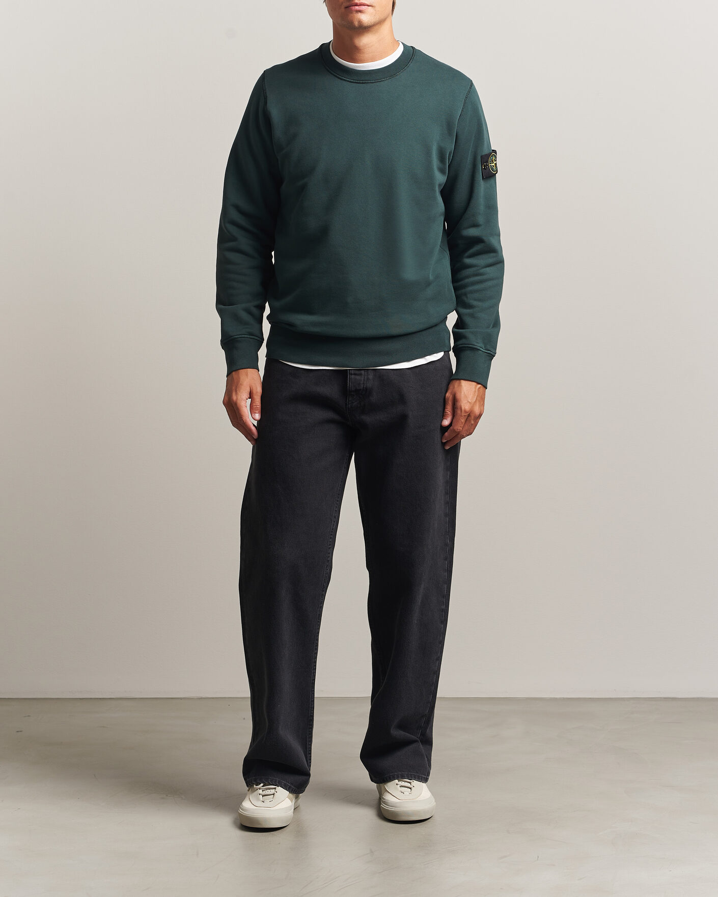 Herren | Pullover | Stone Island | Garment Dyed Fleece Sweatshirt Dark Green
