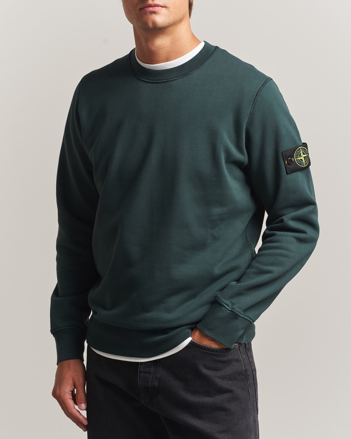 Herren | Pullover | Stone Island | Garment Dyed Fleece Sweatshirt Dark Green