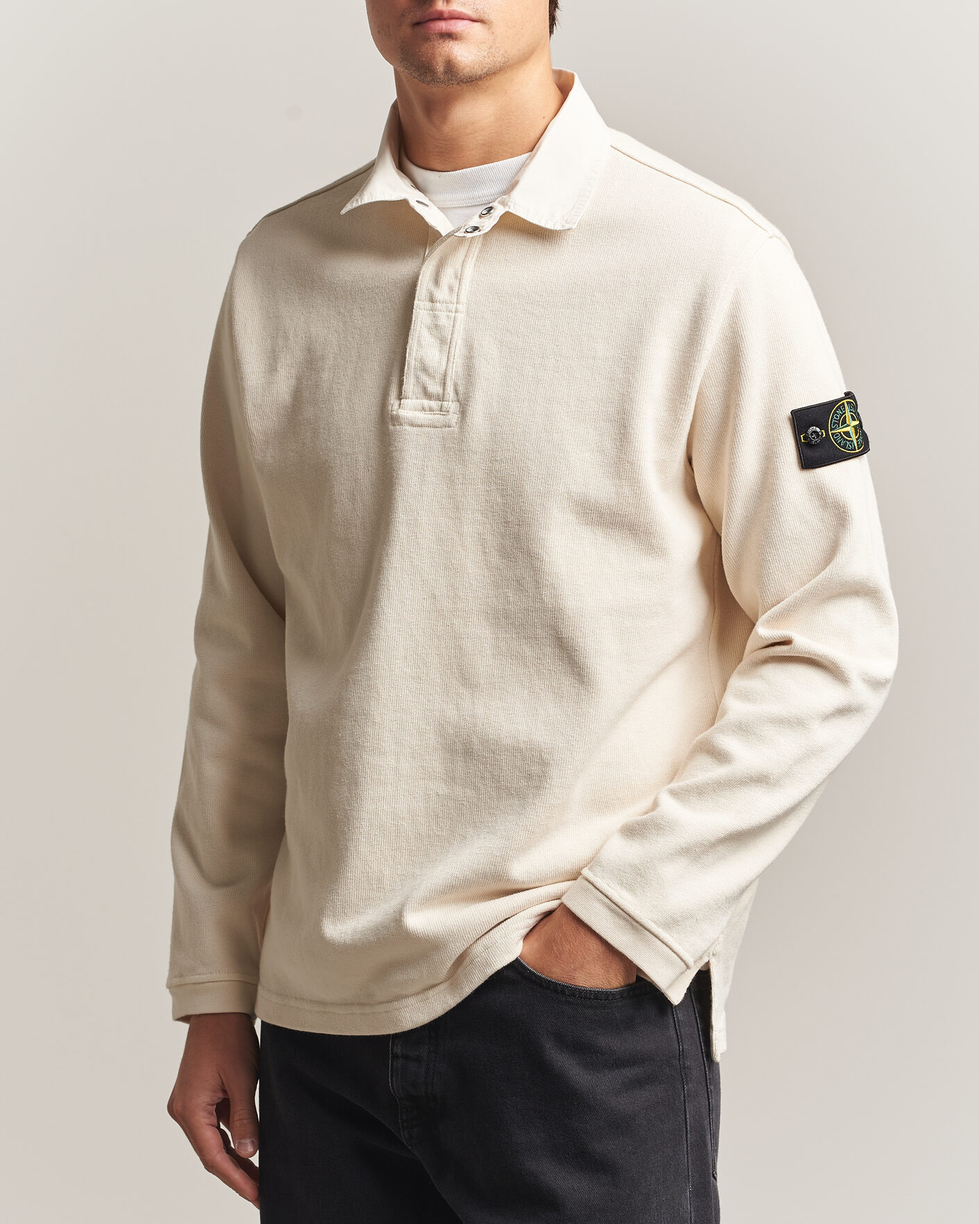 Herren | Pullover | Stone Island | Heavy Cotton Jersey Polo Ivory