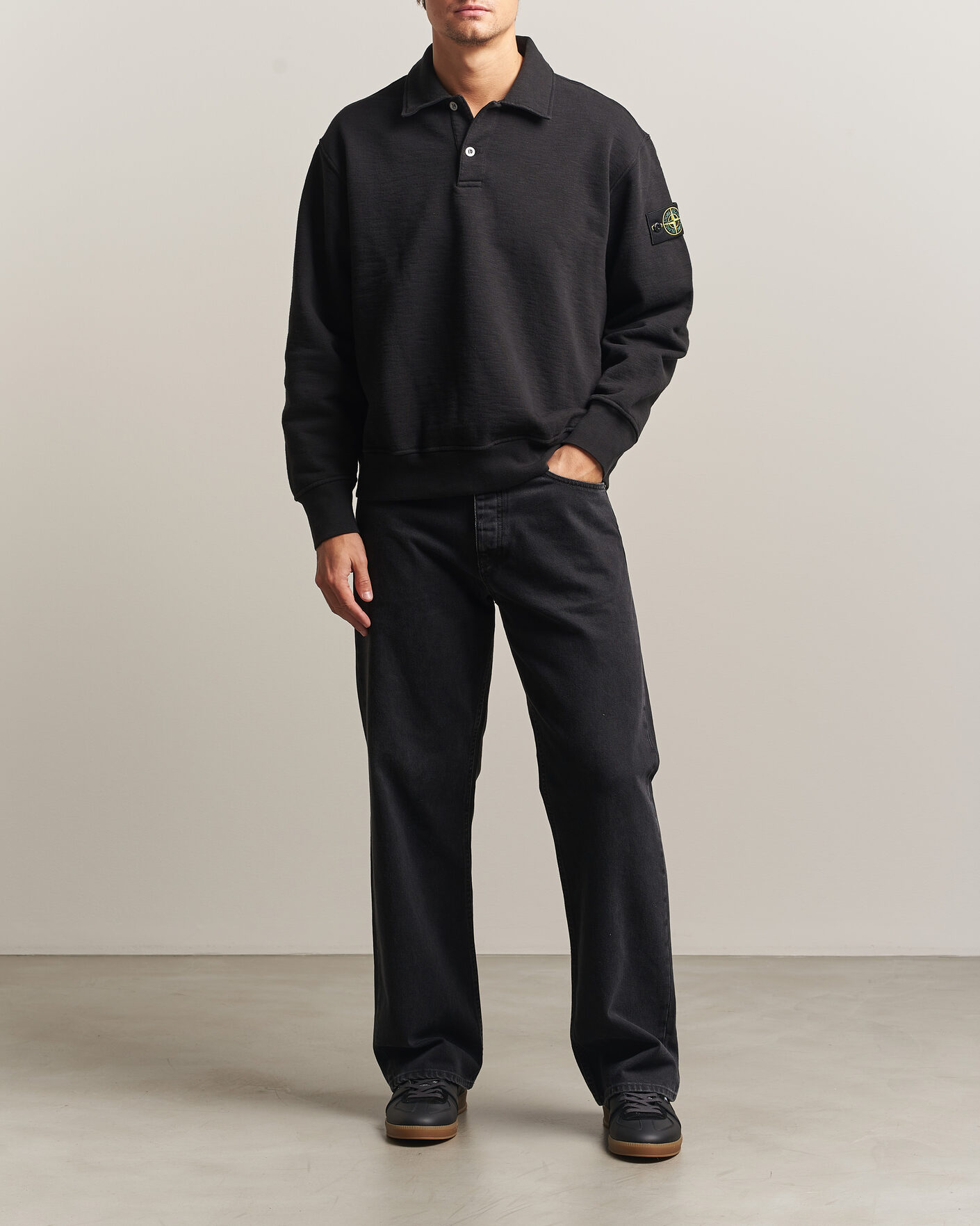 Herren | Pullover | Stone Island | Tubular Cotton Fleece Polo Black