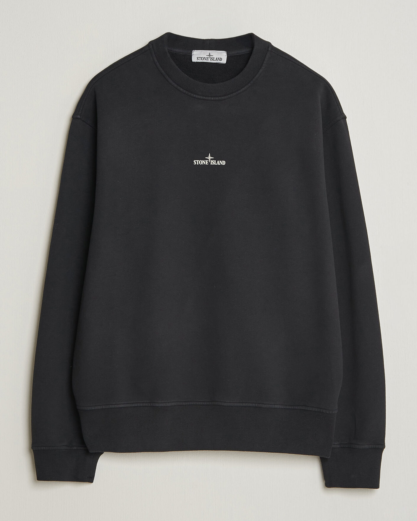 Herren | Pullover | Stone Island | Cotton Fleece Blurred Compas Print Sweatshirt Black