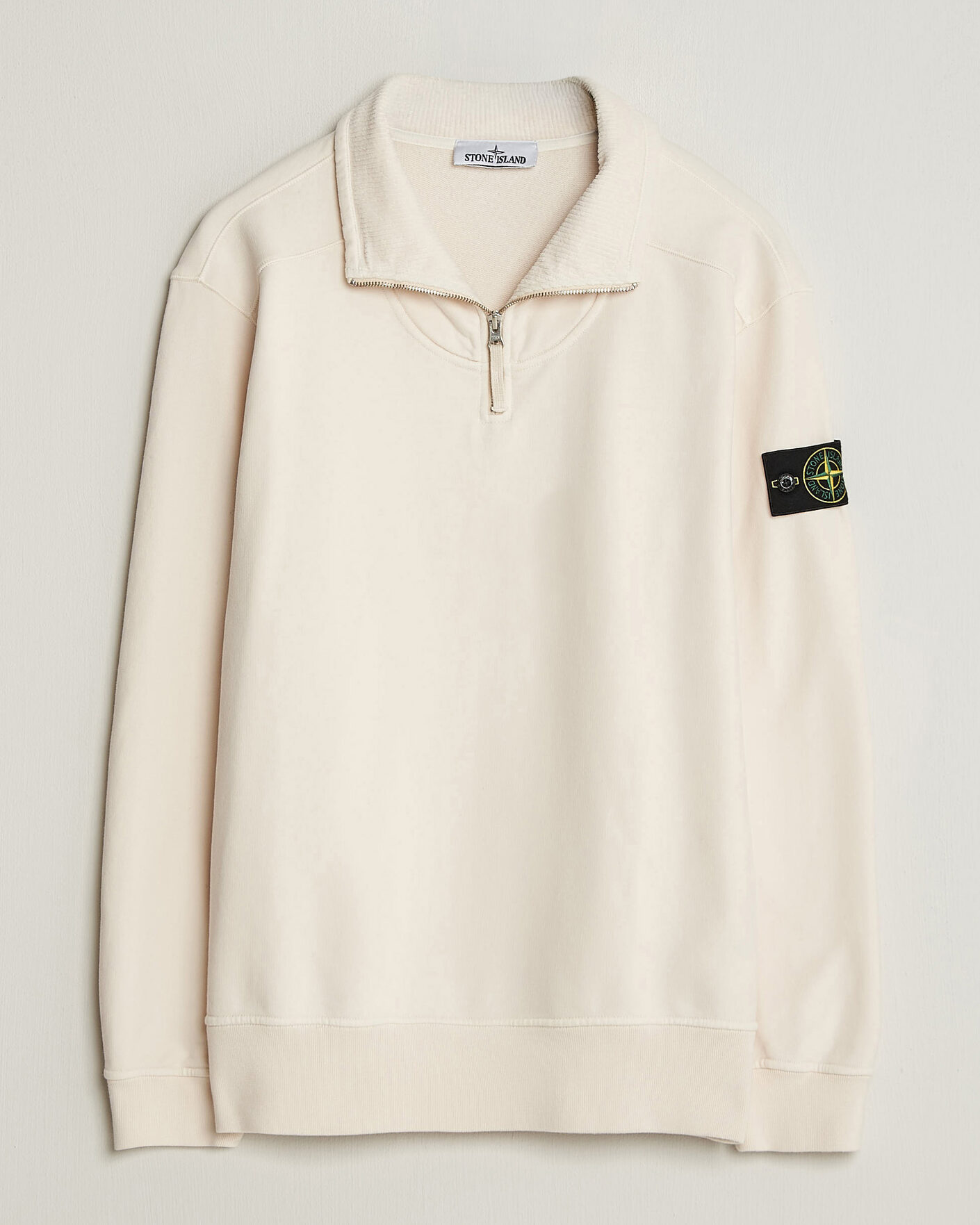 Herren | Pullover | Stone Island | Brushed Cotton Fleece Half Zip Ivory