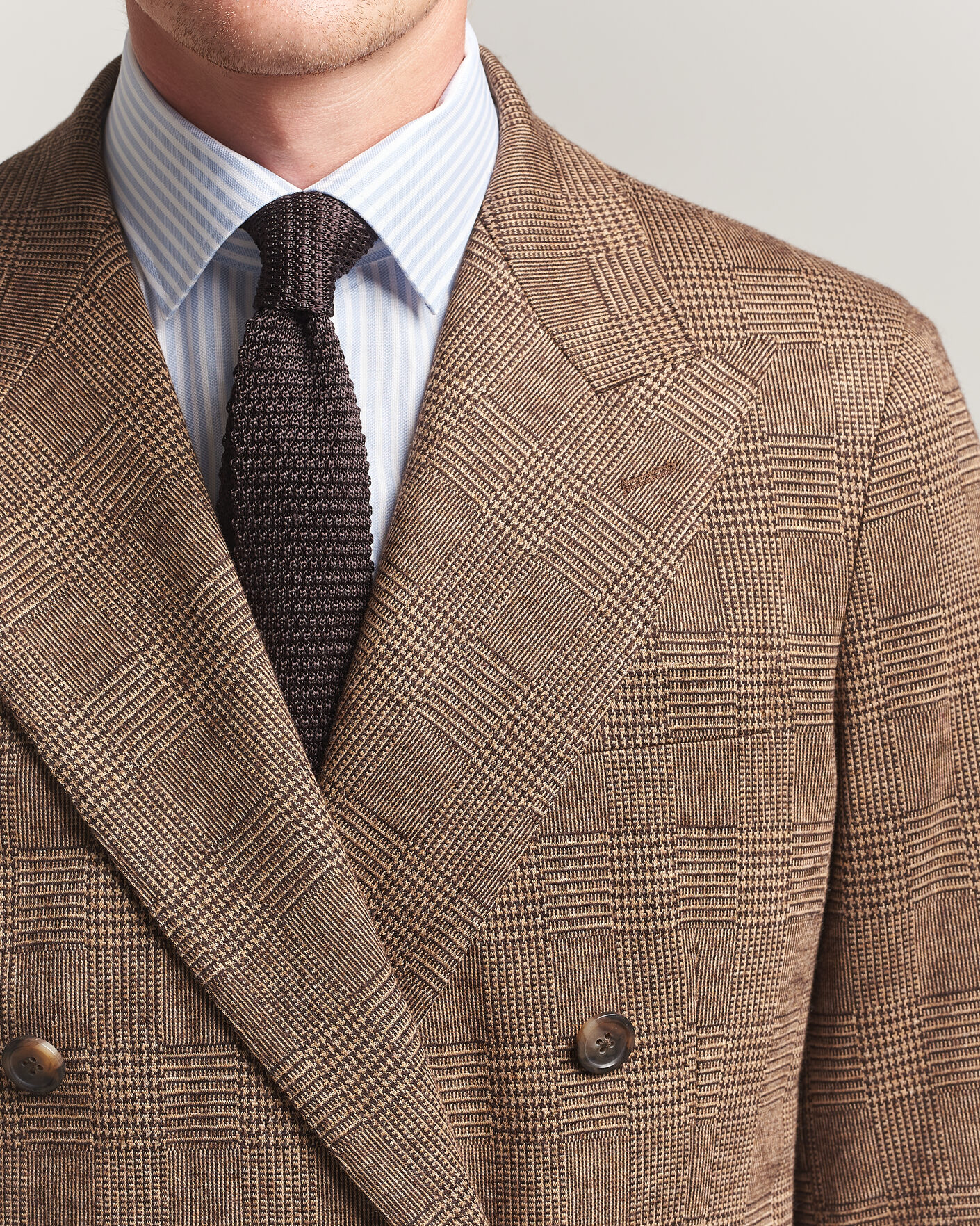 Herren | Sakkos | Polo Ralph Lauren | Double Breasted Glenplaid Knit Sportcoat Tan/Brown