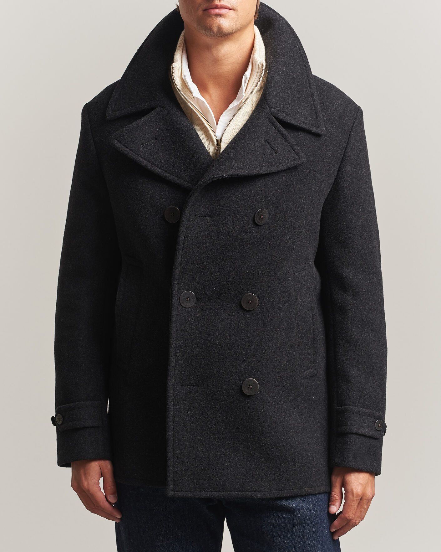 Herren | Jacken | Polo Ralph Lauren | Lightweight Melton Peacoat Charcoal