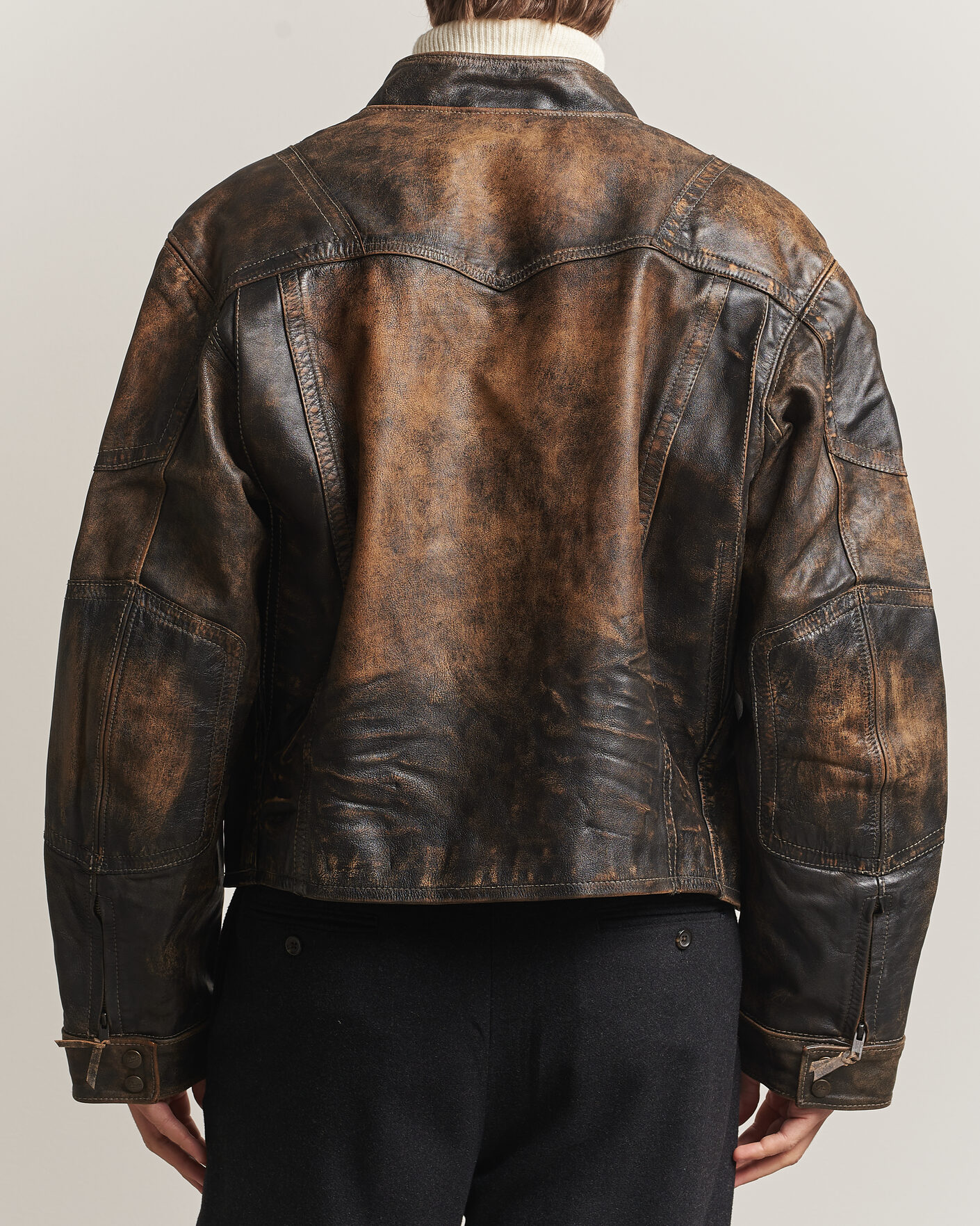 Herren | Jacken | Polo Ralph Lauren | Leather Bomber Jacket Brown/Black Amber