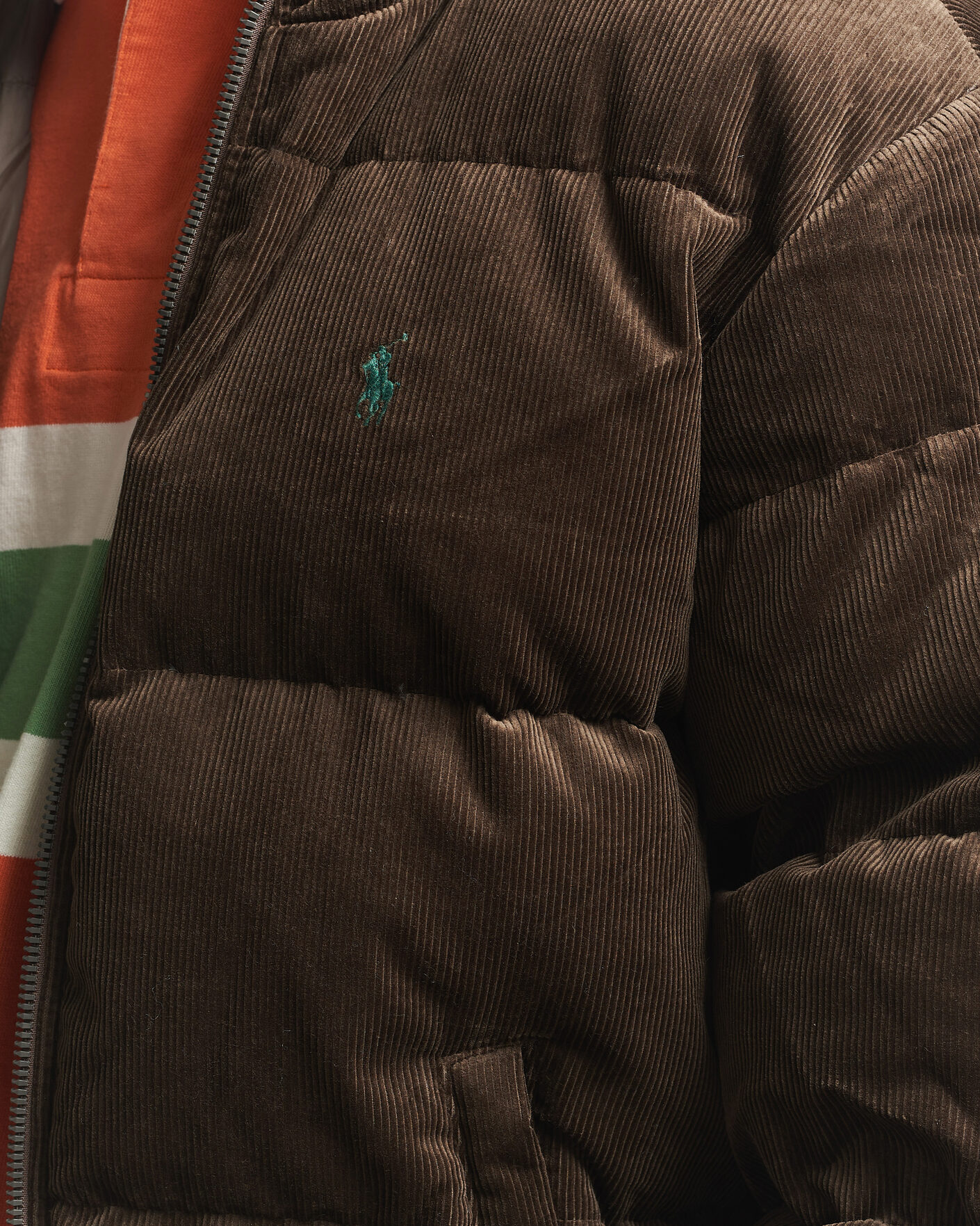 Herren | Jacken | Polo Ralph Lauren | Corduroy Puffer Jacket Dark Beech