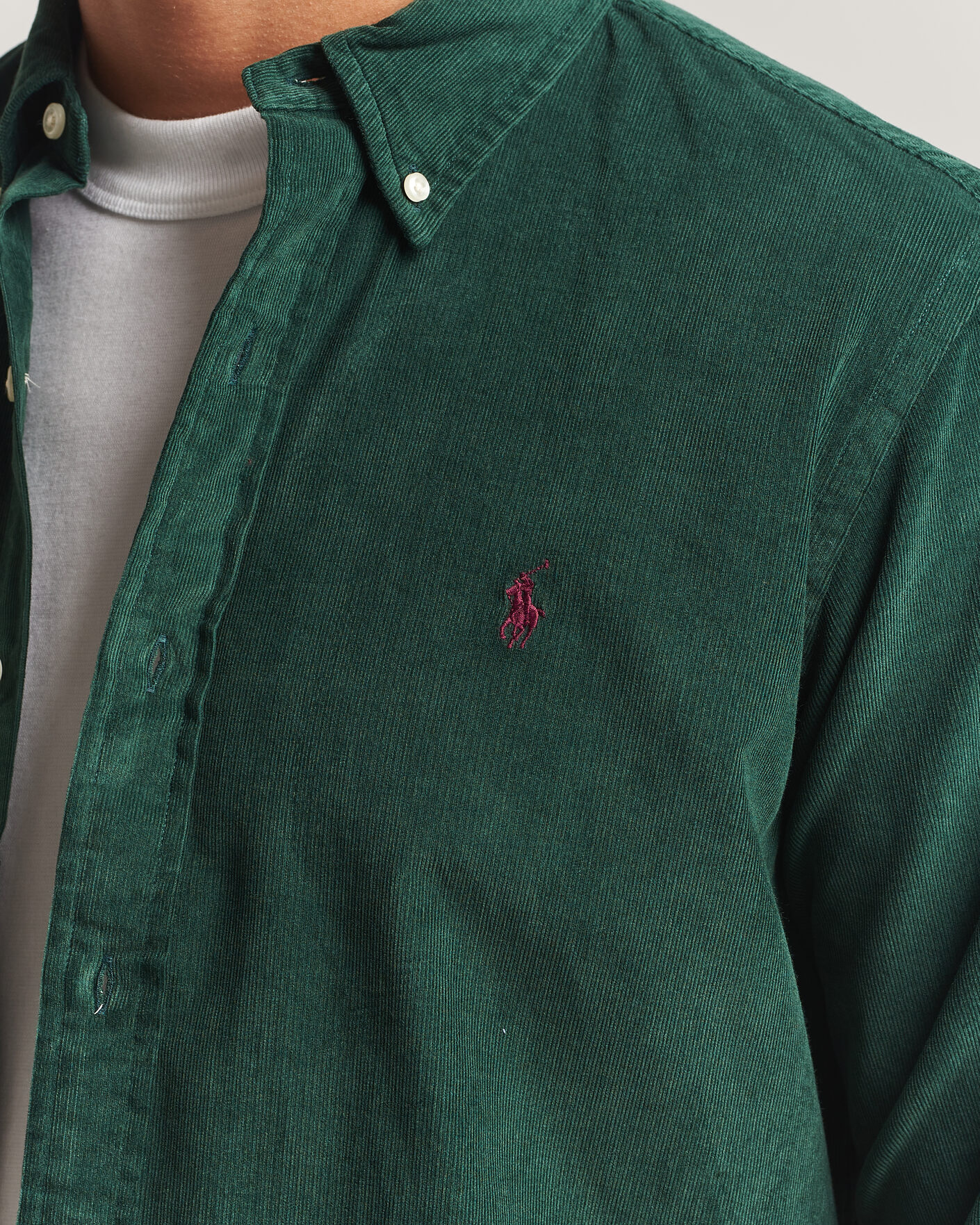 Herren | Hemden | Polo Ralph Lauren | Custom Fit BD Corduroy Shirt Moss Agate