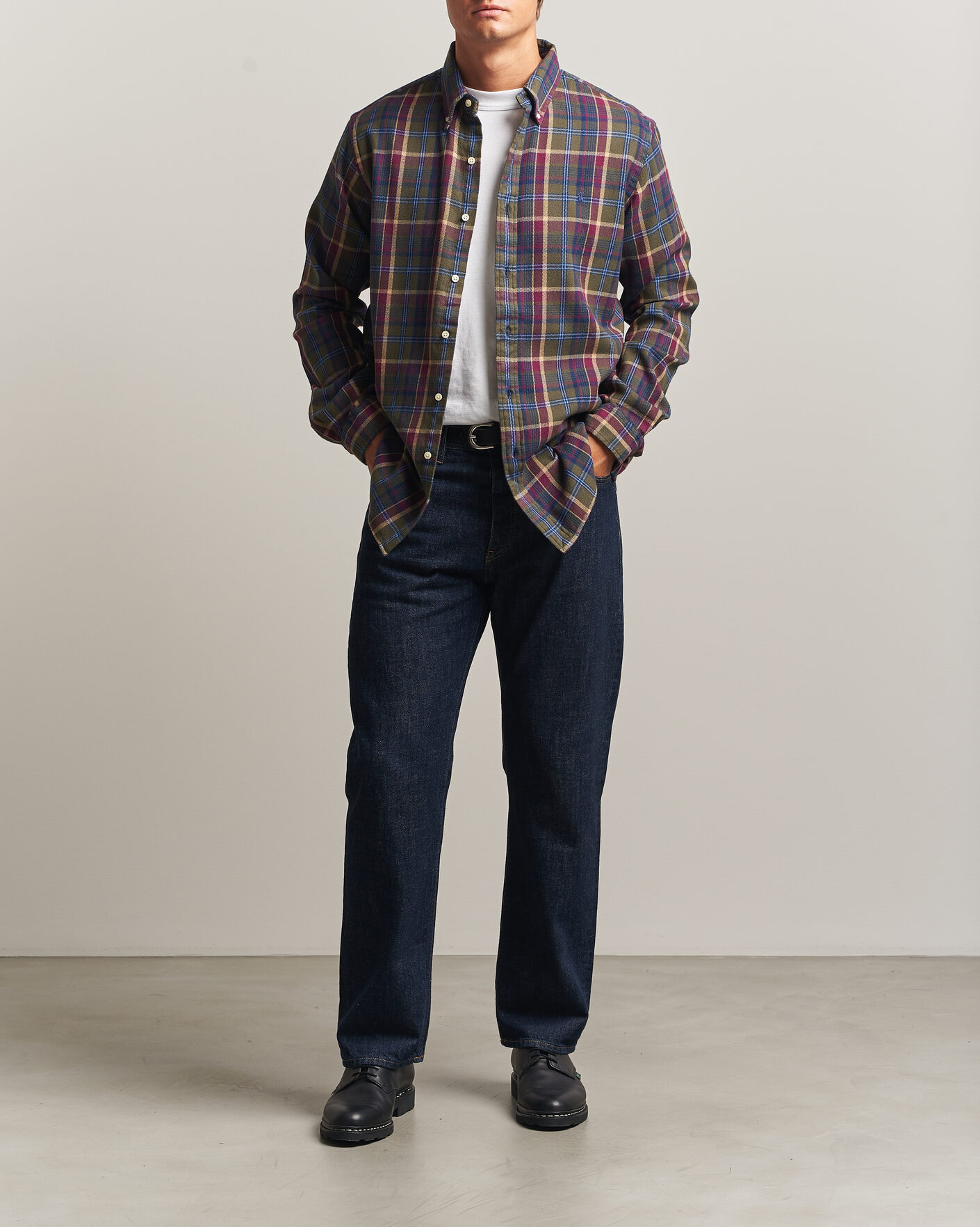 Herren | Hemden | Polo Ralph Lauren | Custom Fit Brushed Flannel Shirt Olive Berry