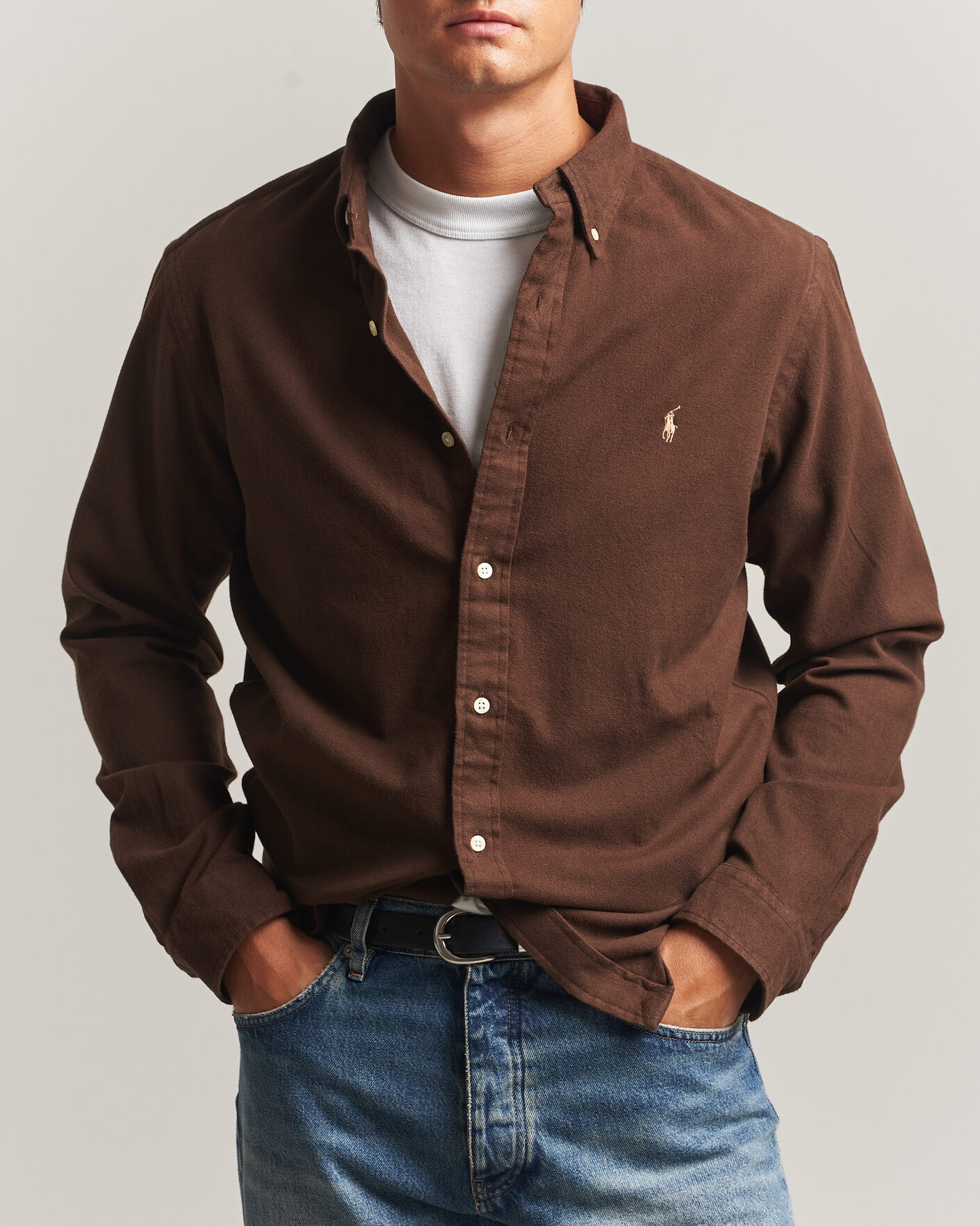 Herren | Hemden | Polo Ralph Lauren | Custom Fit Brushed Flannel Shirt Nutmeg Brown