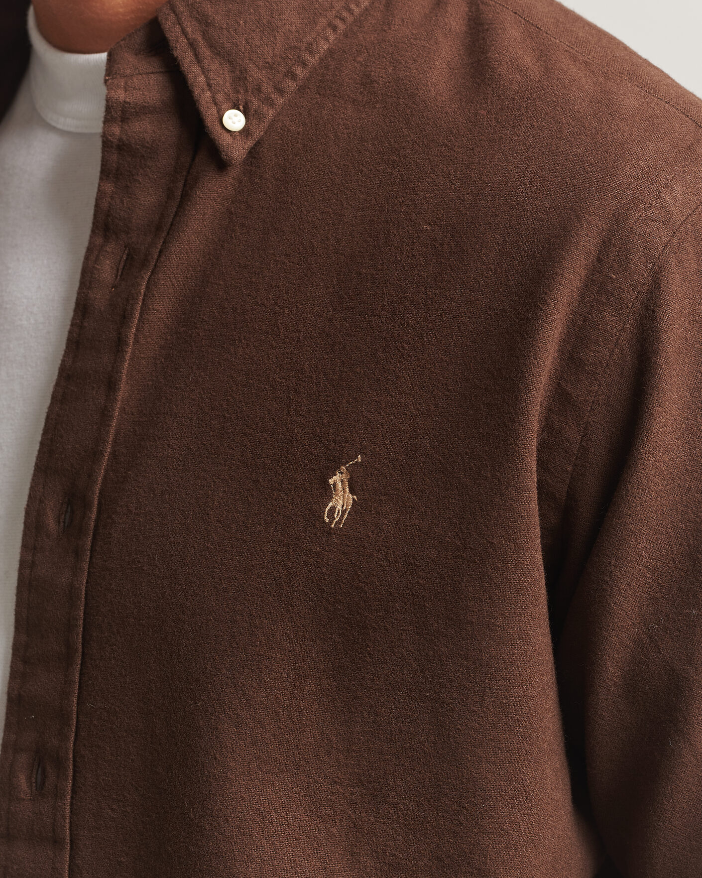 Herren | Hemden | Polo Ralph Lauren | Custom Fit Brushed Flannel Shirt Nutmeg Brown