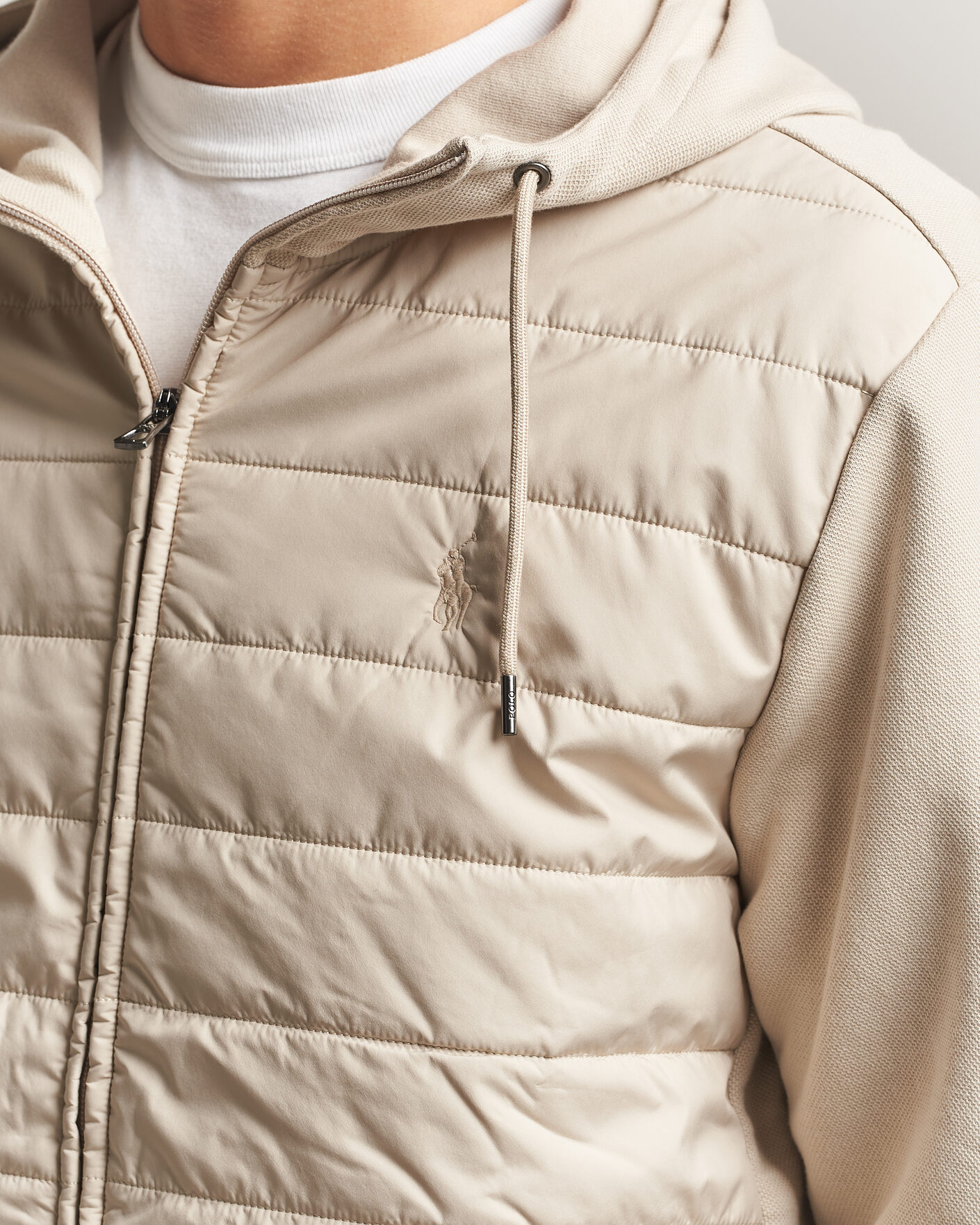 Herren | Pullover | Polo Ralph Lauren | Double Knitted Jaquard Full Zip Hoodie Stoneware Grey