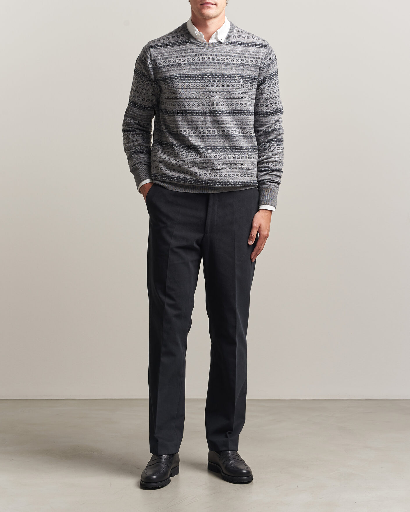 Herren | Pullover | Polo Ralph Lauren | Fair Isle Merino Sweater Grey Combo