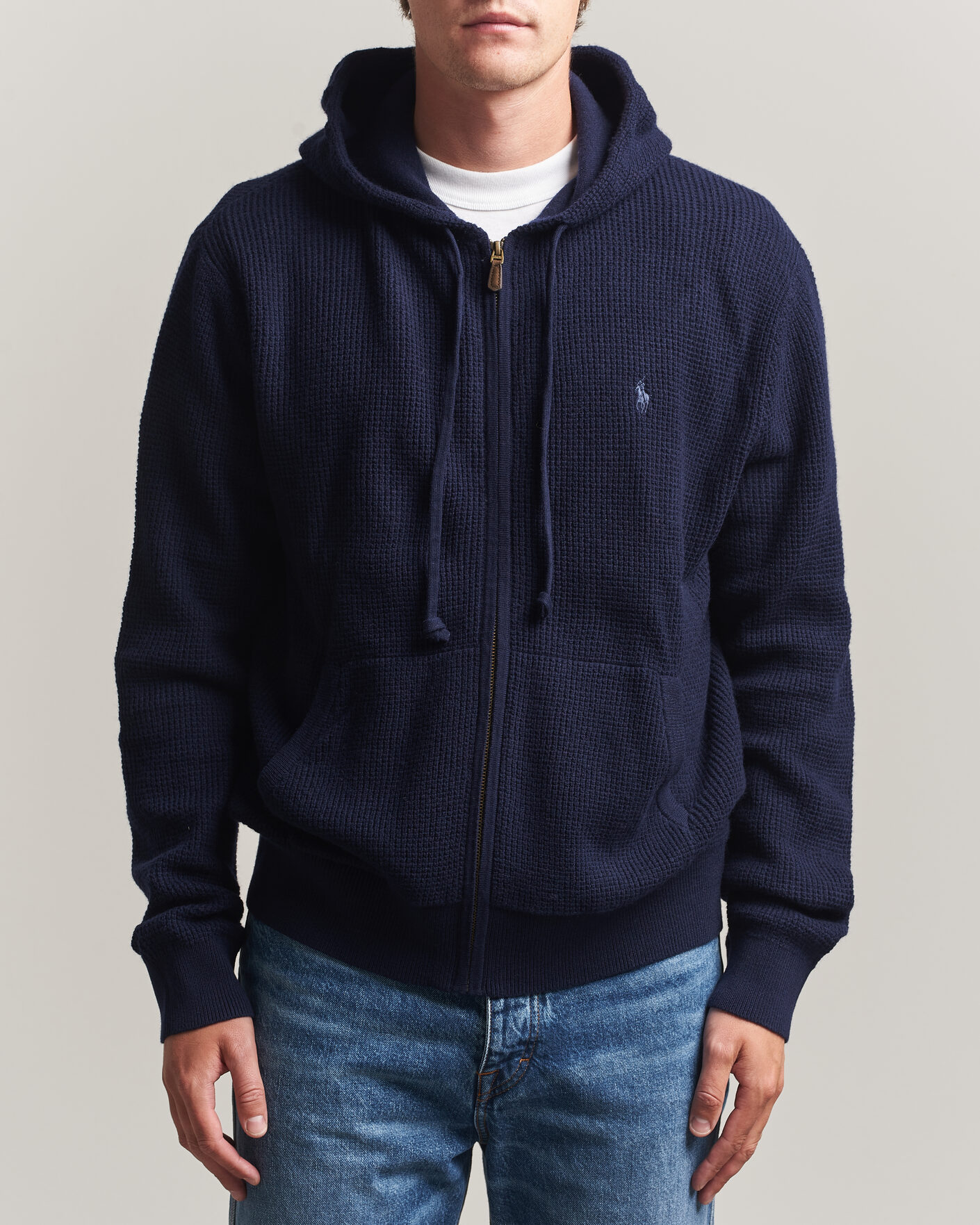 Herren | Pullover | Polo Ralph Lauren | Cotton/Wool Full-Zip Hoodie Hunter Navy