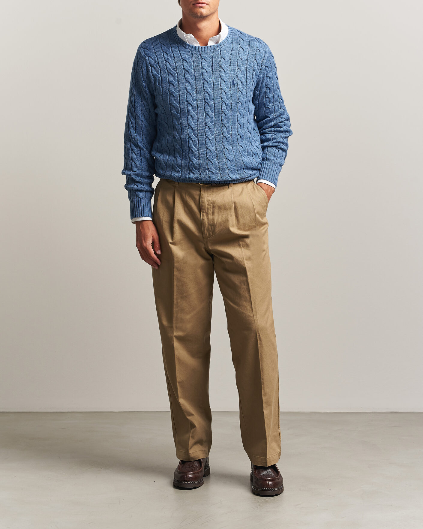 Herren | Pullover | Polo Ralph Lauren | Cotton Cable Pullover  Blue Borage Heather