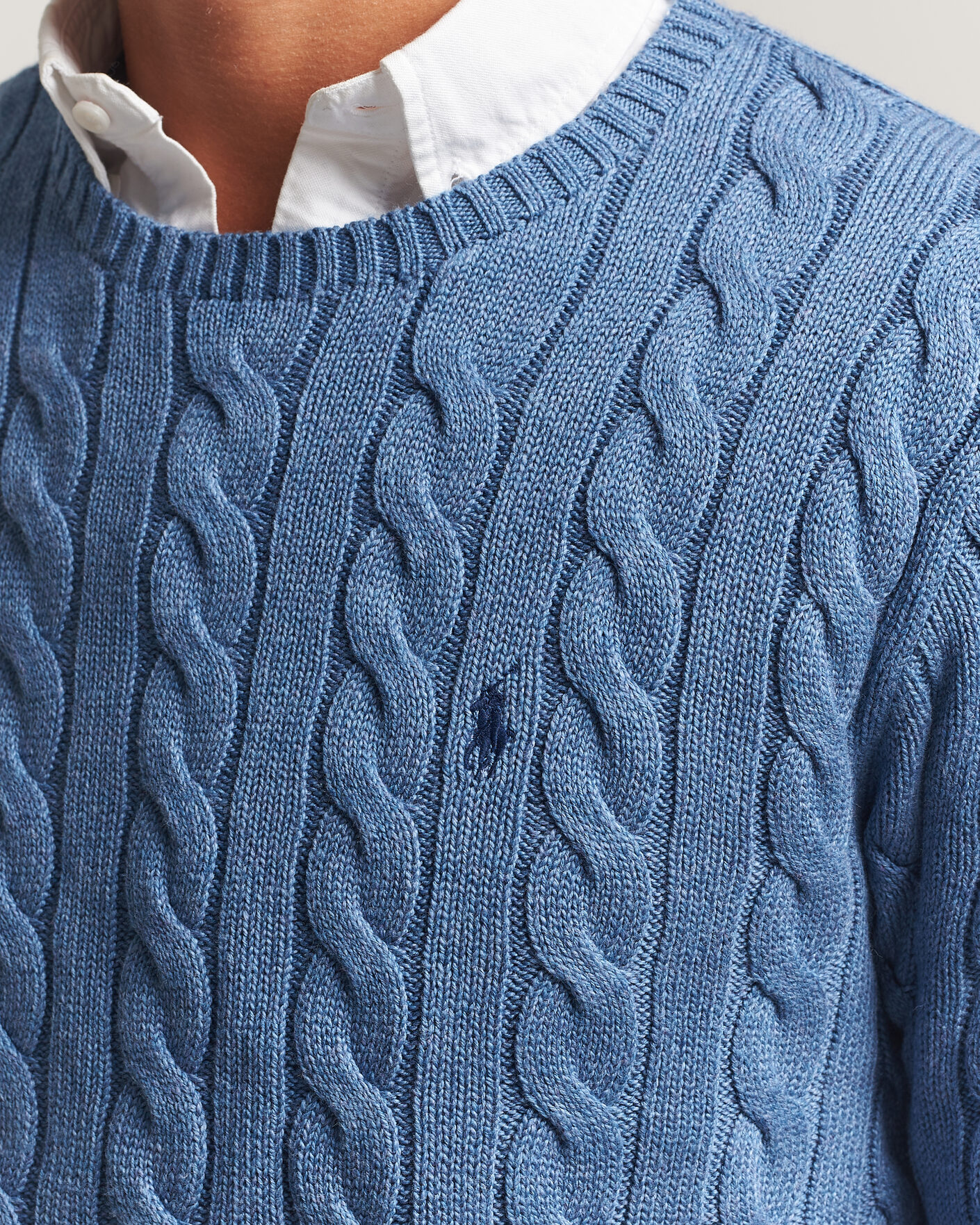 Herren | Pullover | Polo Ralph Lauren | Cotton Cable Pullover  Blue Borage Heather