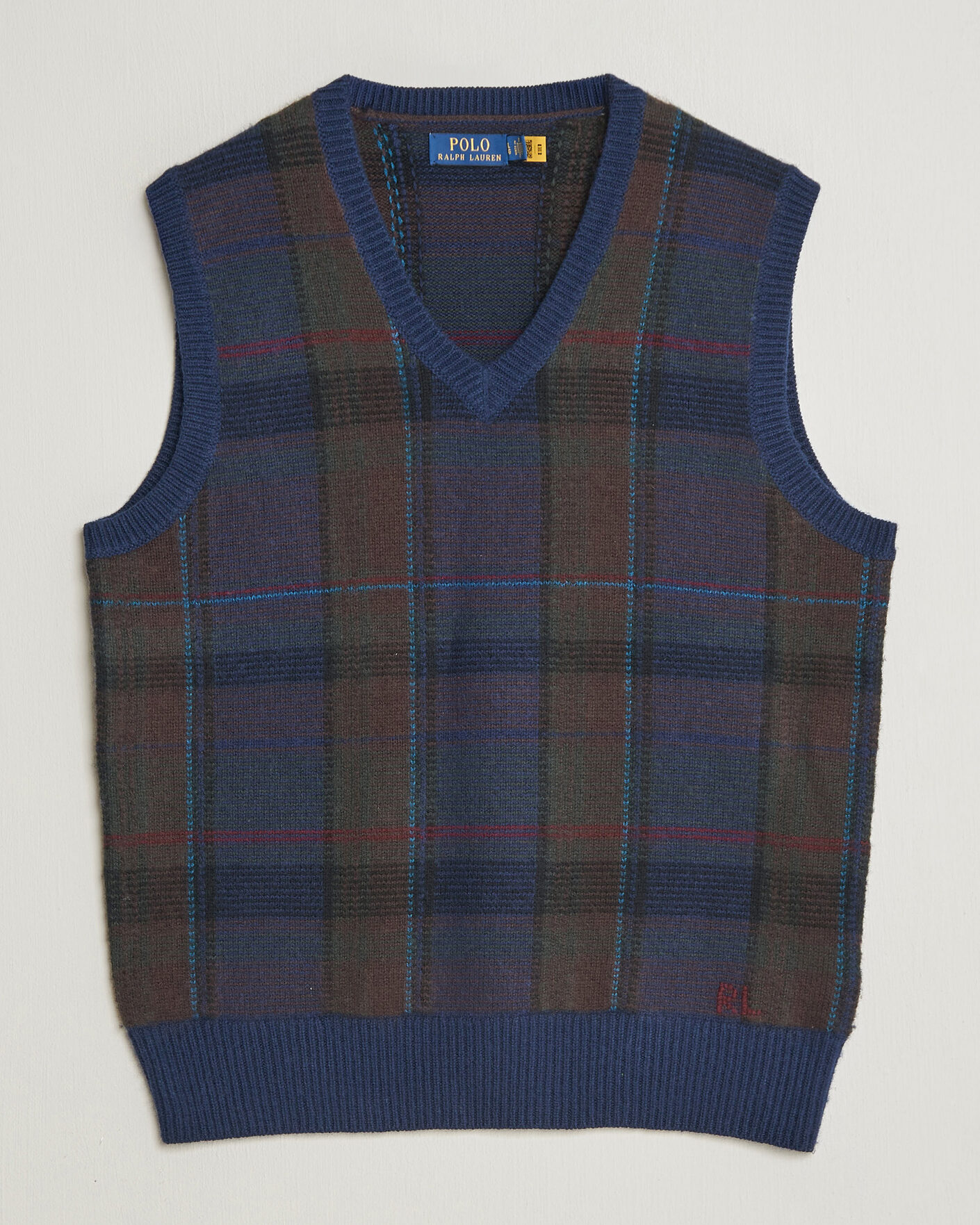 Herren | Pullover | Polo Ralph Lauren | Hudson Cotton Blend V-Neck Vest Navy Multi