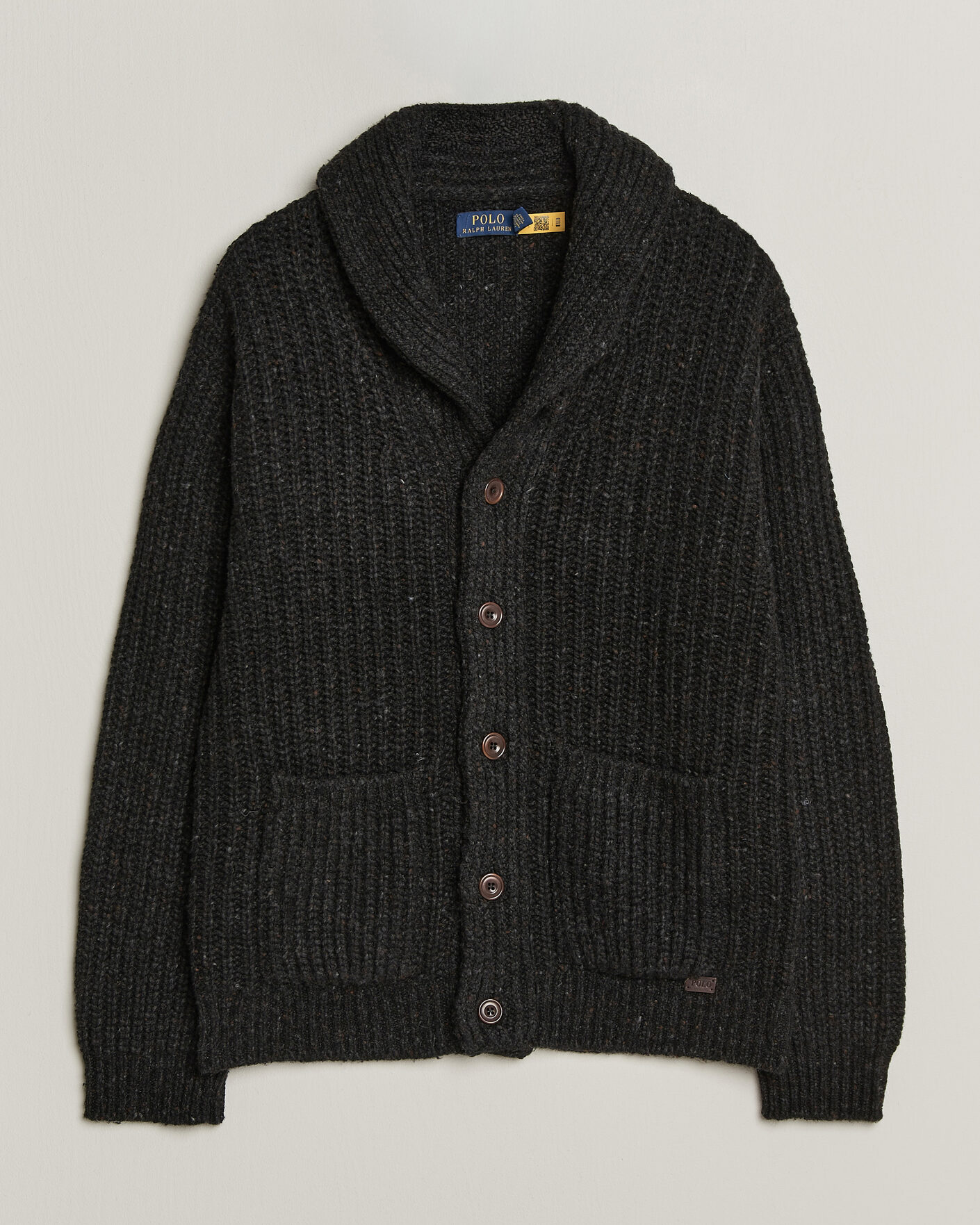 Herren | Pullover | Polo Ralph Lauren | Wool Blend Shawl Collar Cardigan Black Marl