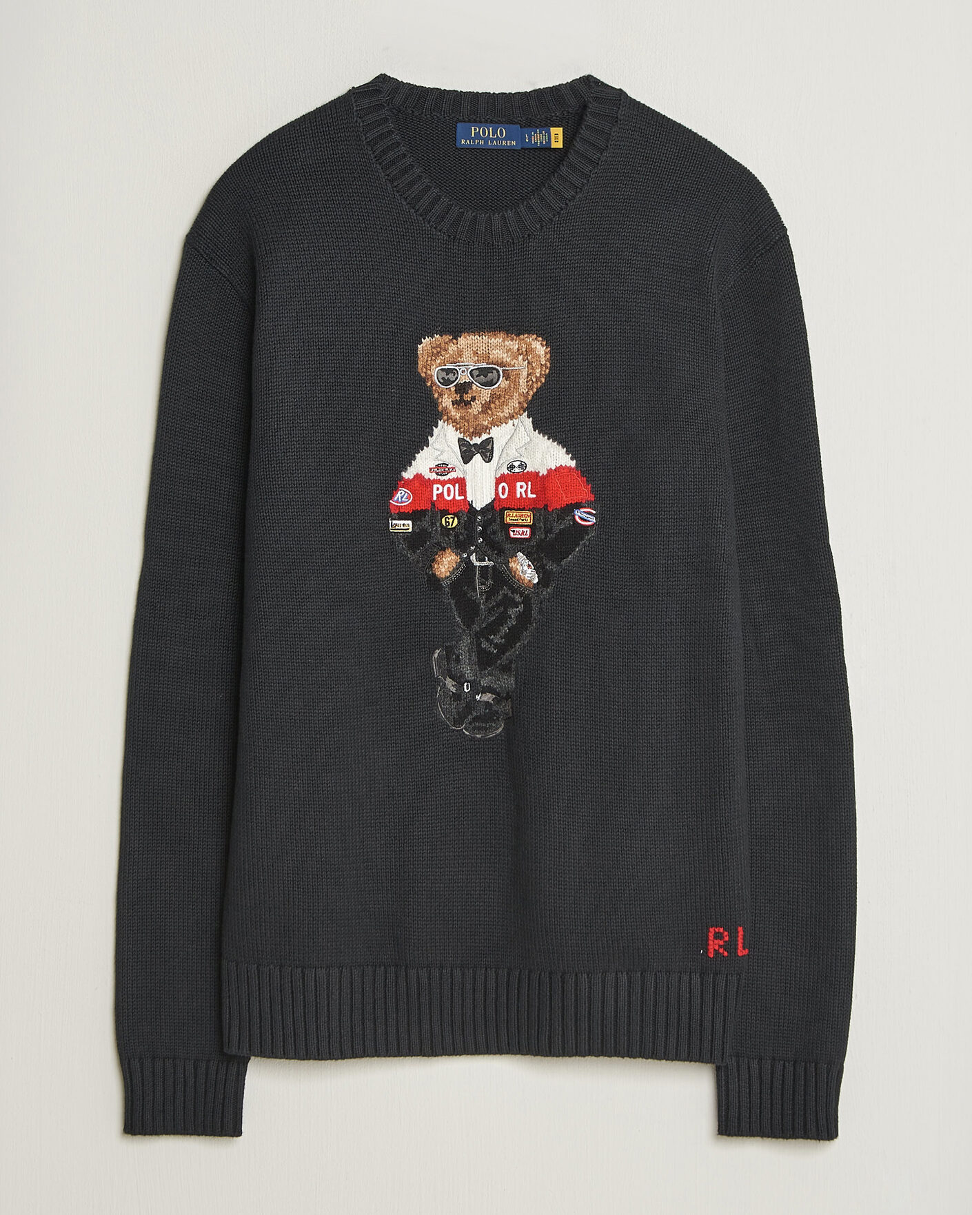 Herren | Pullover | Polo Ralph Lauren | Cotton Blend Bear Sweater Polo Black
