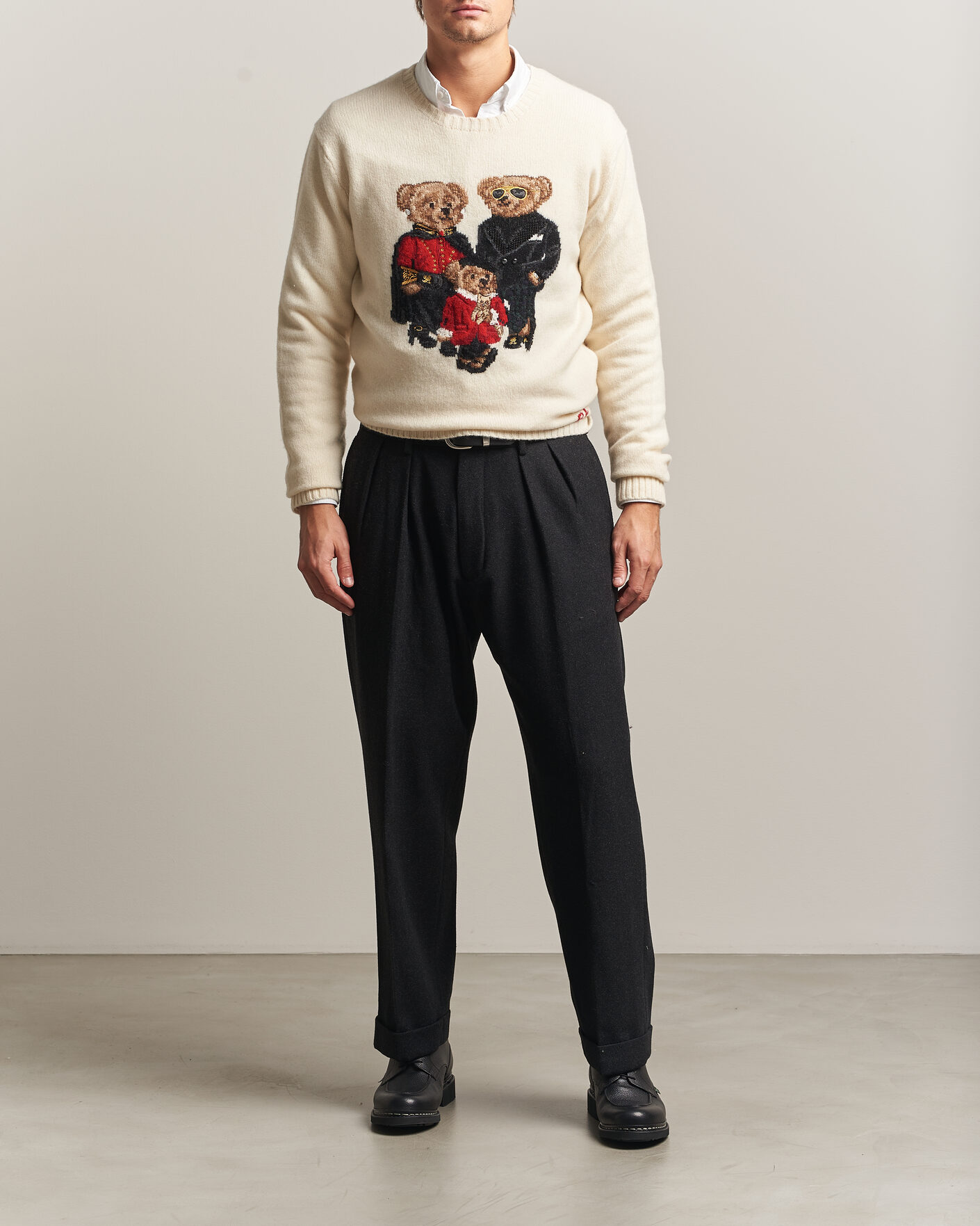 Herren | Pullover | Polo Ralph Lauren | Wool Blend Bear Sweater Authentic Cream