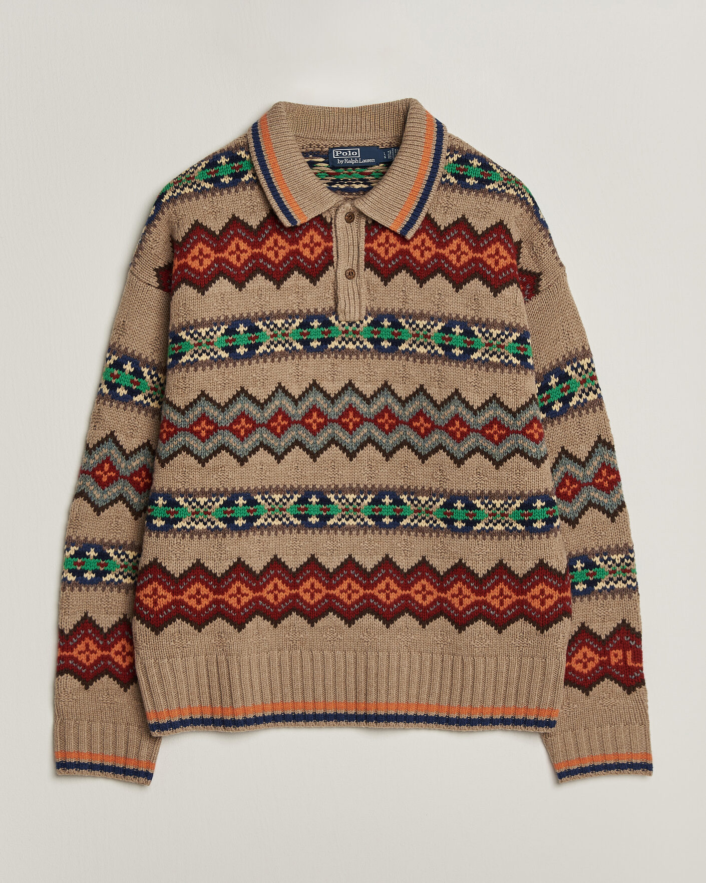 Herren | Pullover | Polo Ralph Lauren | Litchfield Wool Blend Sweater Tan Multi