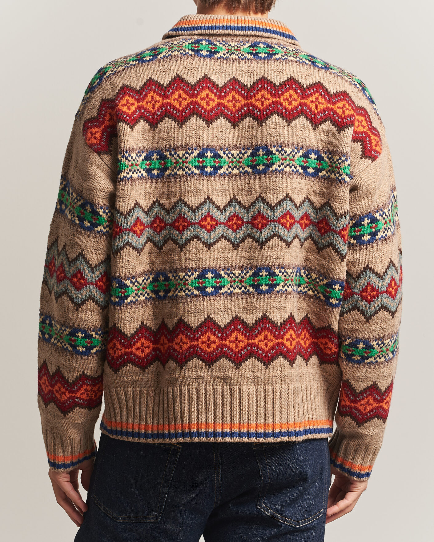 Herren | Pullover | Polo Ralph Lauren | Litchfield Wool Blend Sweater Tan Multi