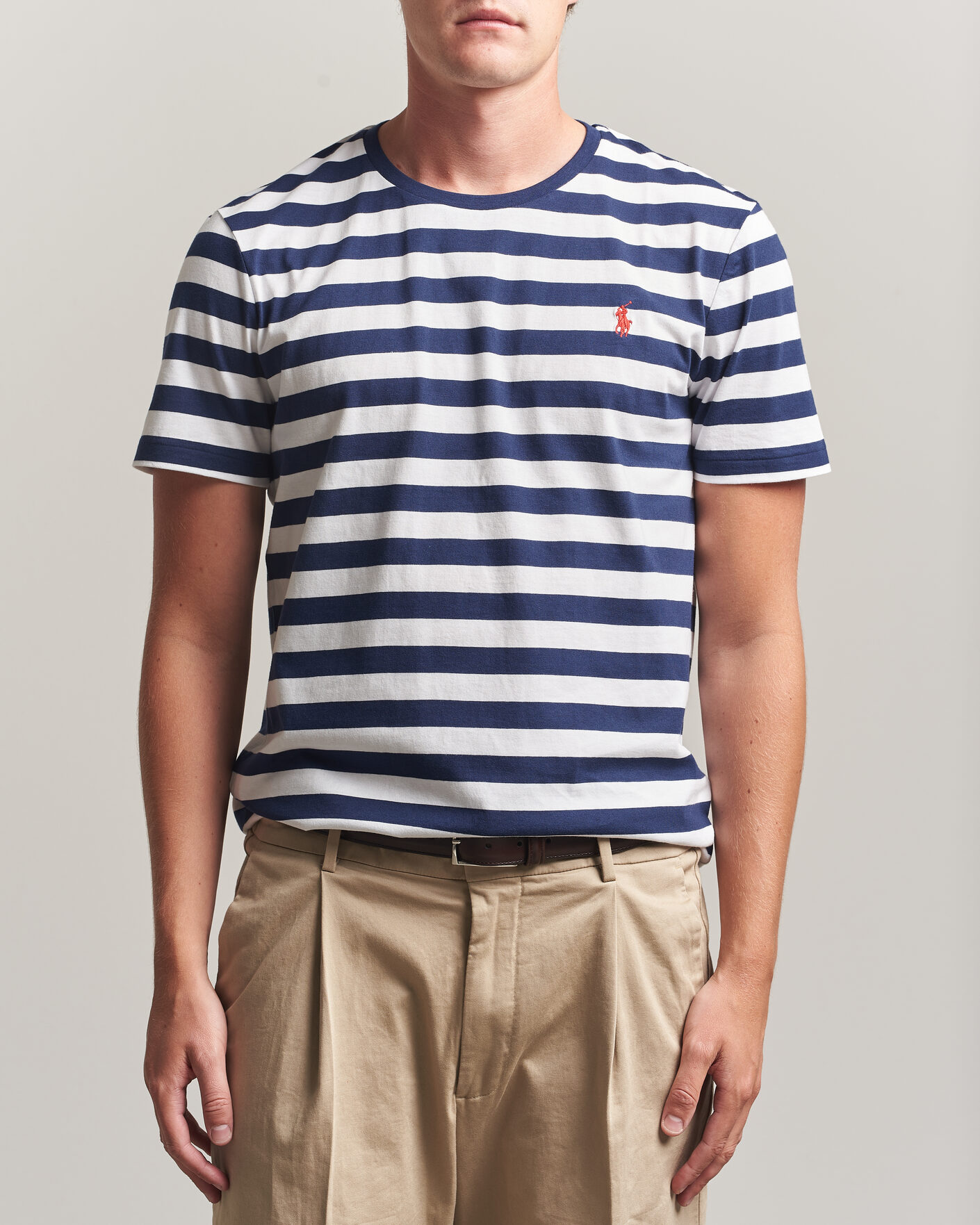 Herren | T-Shirts | Polo Ralph Lauren | Custom Slim Fit Striped T-Shirt Newport Navy