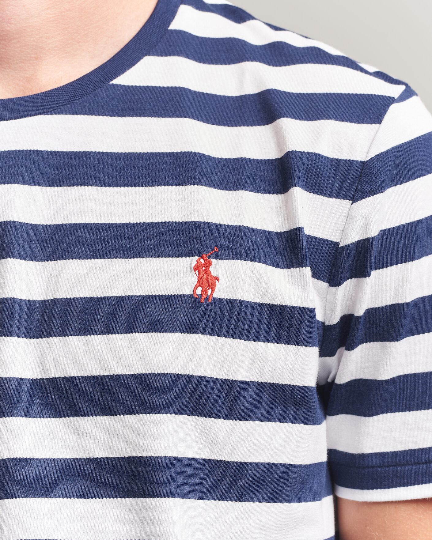 Herren | T-Shirts | Polo Ralph Lauren | Custom Slim Fit Striped T-Shirt Newport Navy