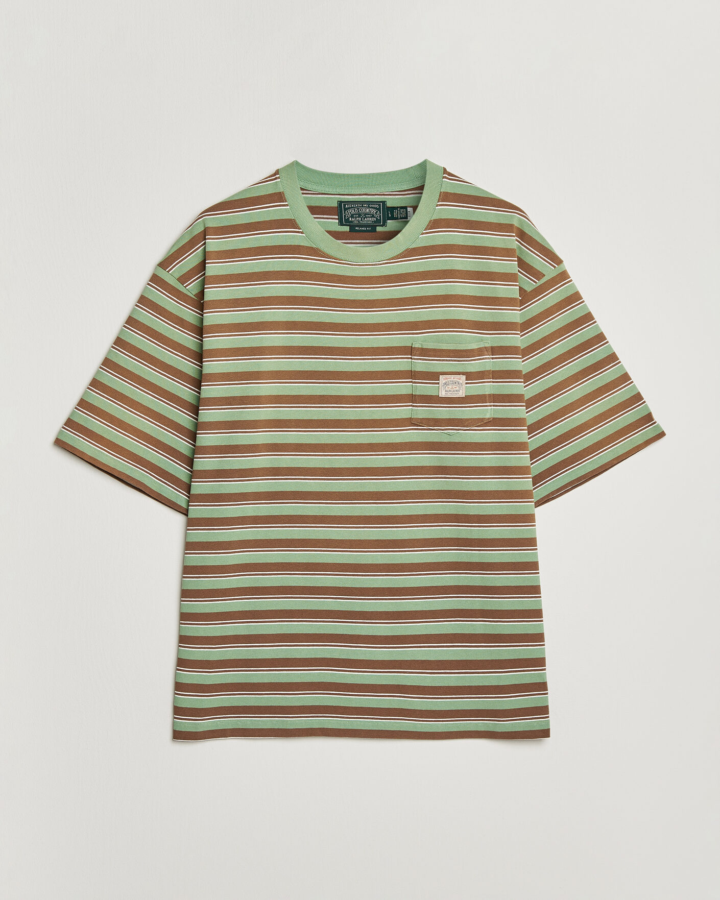 Herren | T-Shirts | Polo Ralph Lauren | Relaxed Fit Striped T-Shirt Outback Green