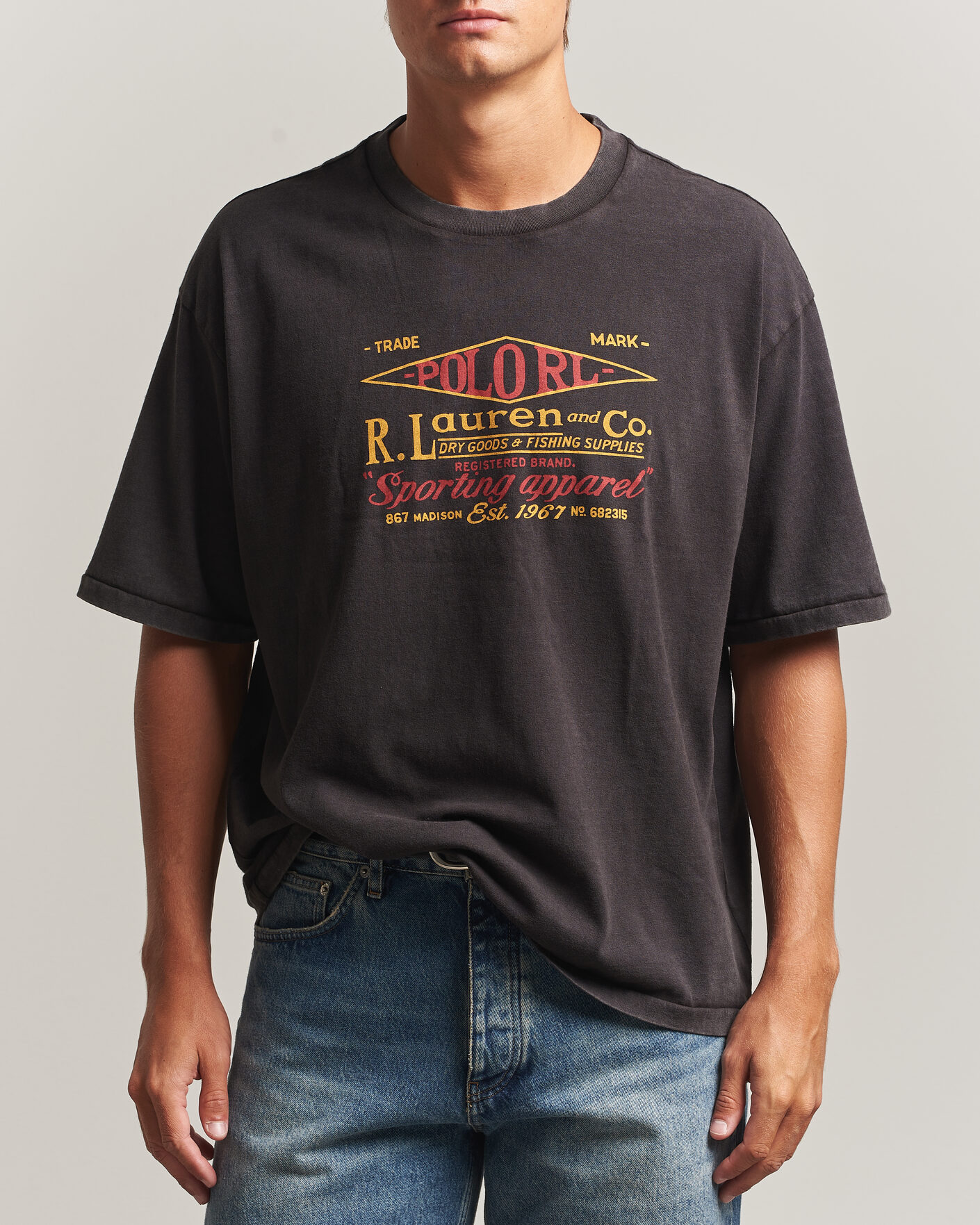 Herren | T-Shirts | Polo Ralph Lauren | Relaxed Fit Print T-Shirt Polo Black