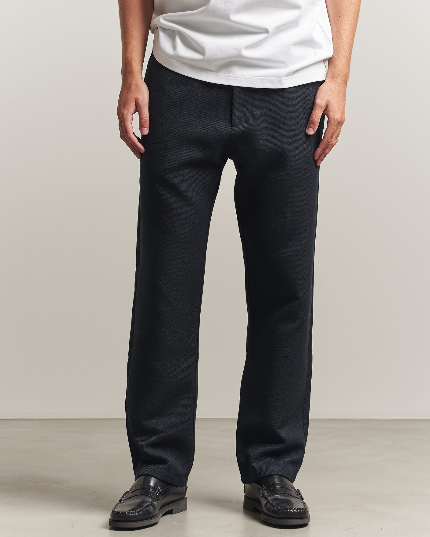 Herren | Hosen | Samsøe Samsøe | Jabari Brushed Cotton Drawstring Trousers Dark Grey Melange