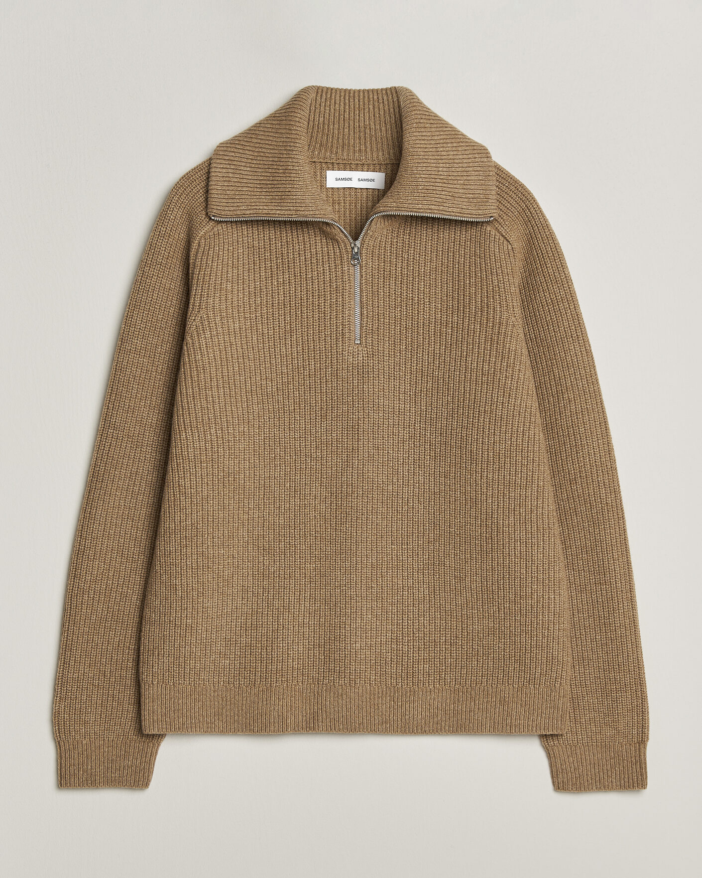 Herren | Pullover | Samsøe Samsøe | Rick Wool Heavy Knitted Half Zip Lead Gray