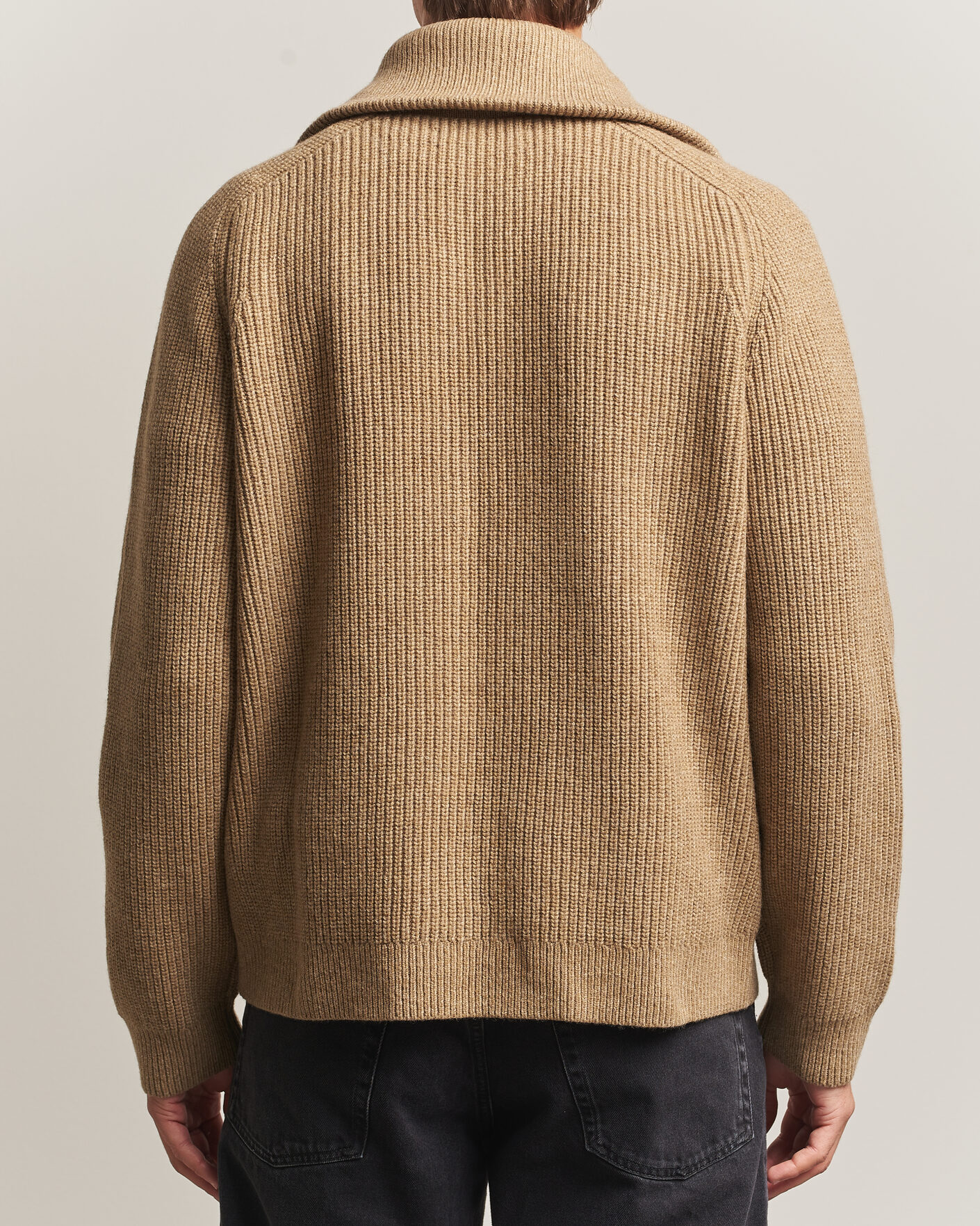 Herren | Pullover | Samsøe Samsøe | Rick Wool Heavy Knitted Half Zip Lead Gray