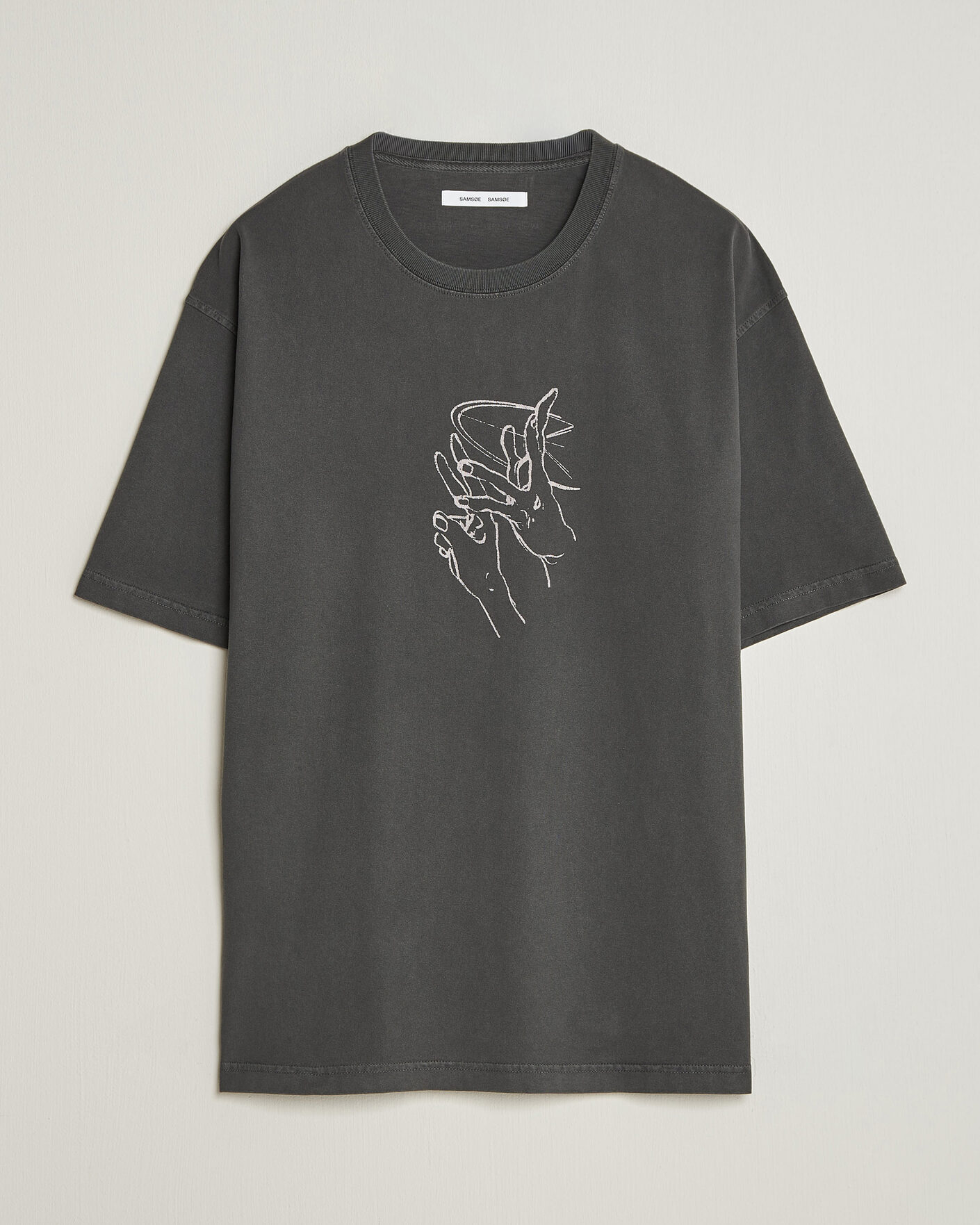Herren | T-Shirts | Samsøe Samsøe | Giles Printed Crew Neck T-Shirt Black Lines